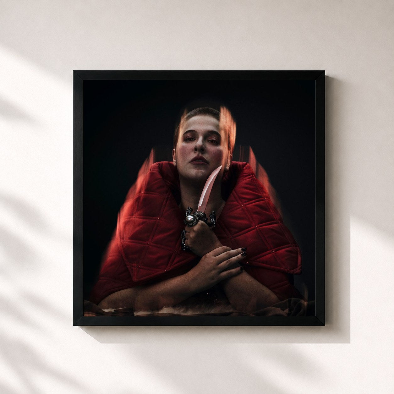 #noir Tableau carré de l'album ELECTRA de Alice Caymmi, cadre noir 32x32 cm