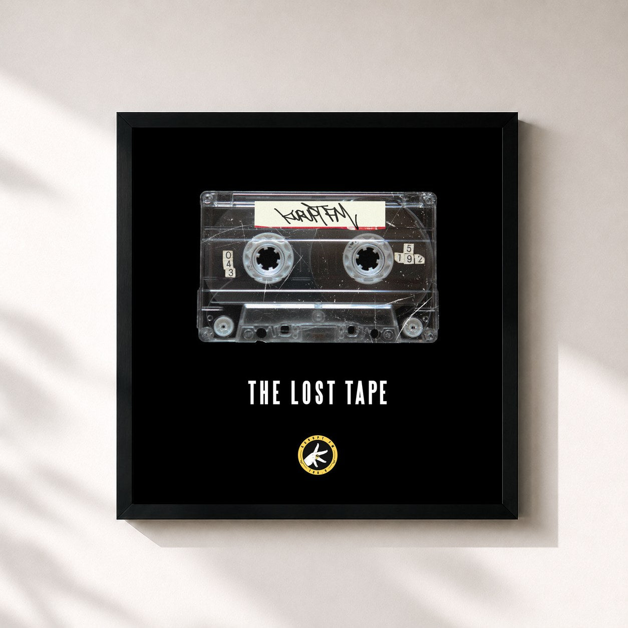 #noir Tableau carré de l'album Kurupt FM present The Lost Tape de KURUPT FM, cadre noir 32x32 cm