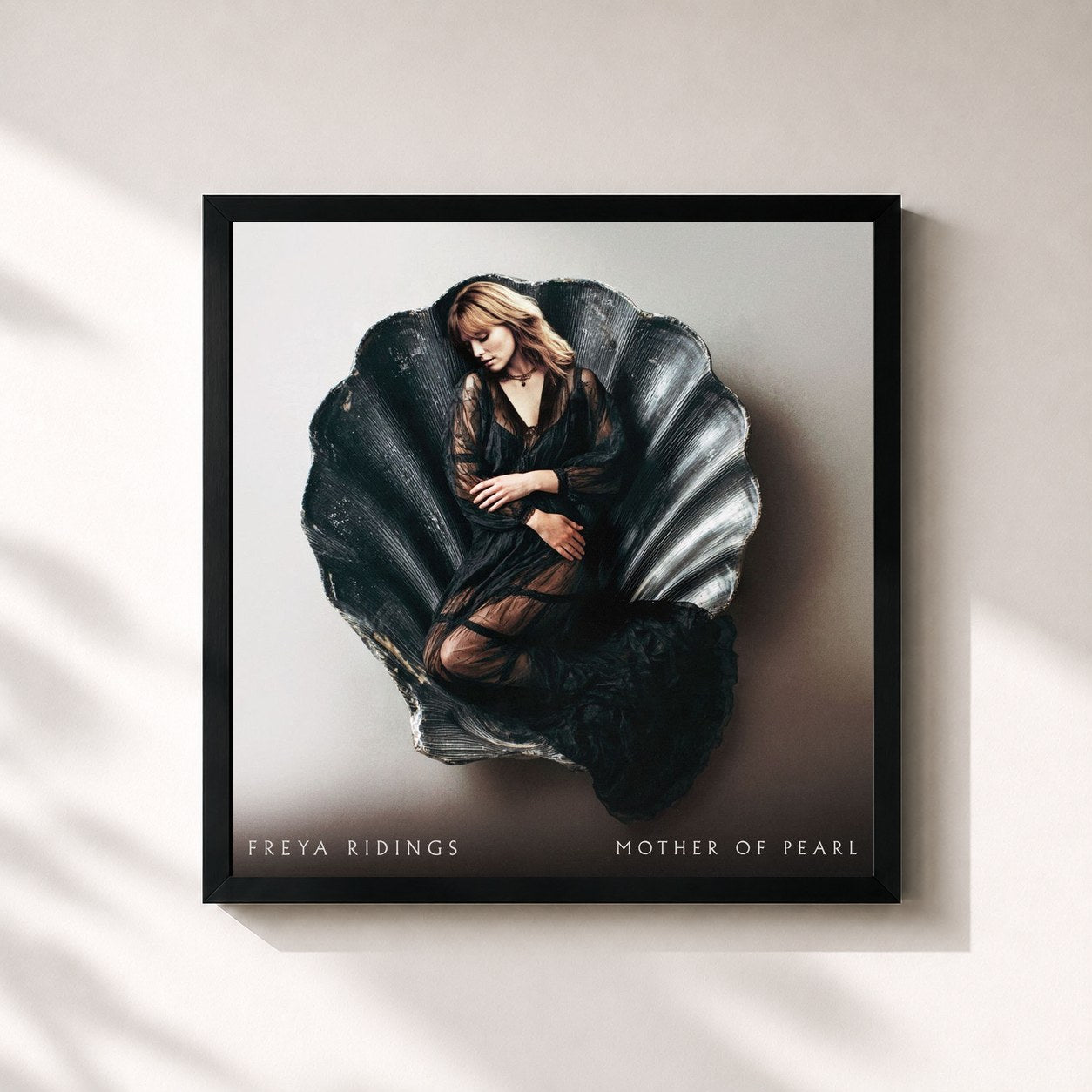 #noir Tableau carré de l'album Mother Of Pearl de Freya Ridings, cadre noir 32x32 cm