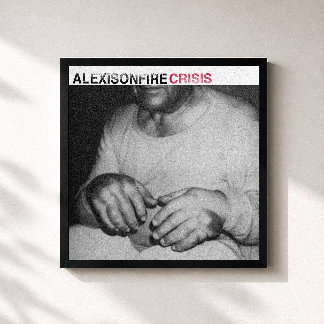 #noir Tableau carré de l'album Crisis de Alexisonfire, cadre noir 32x32 cm