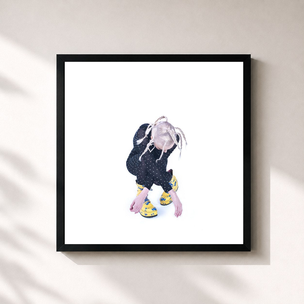#noir Tableau carré de l'album Choke de Poppy, cadre noir 32x32 cm