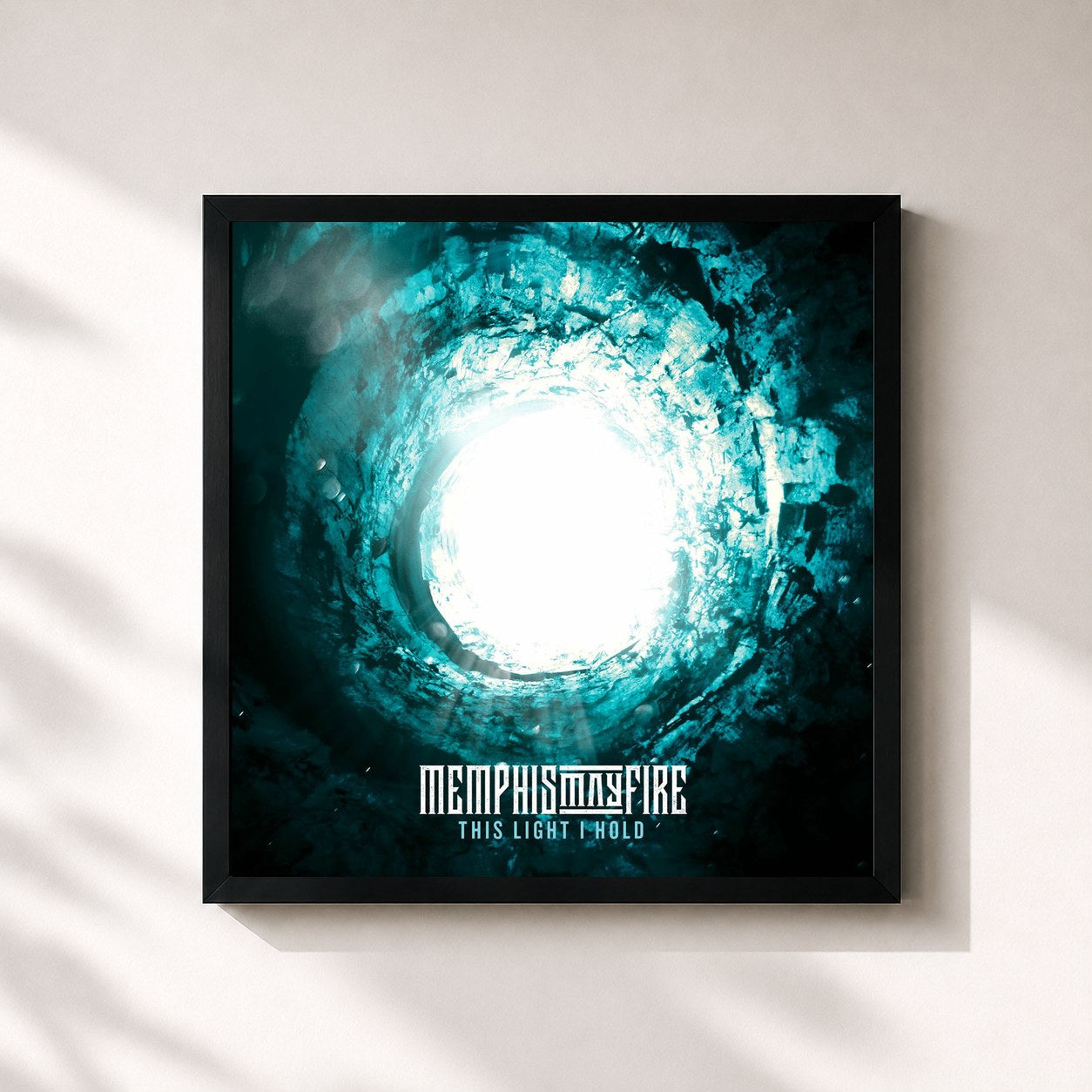 #noir Tableau carré de l'album This Light I Hold de Memphis May Fire, cadre noir 32x32 cm