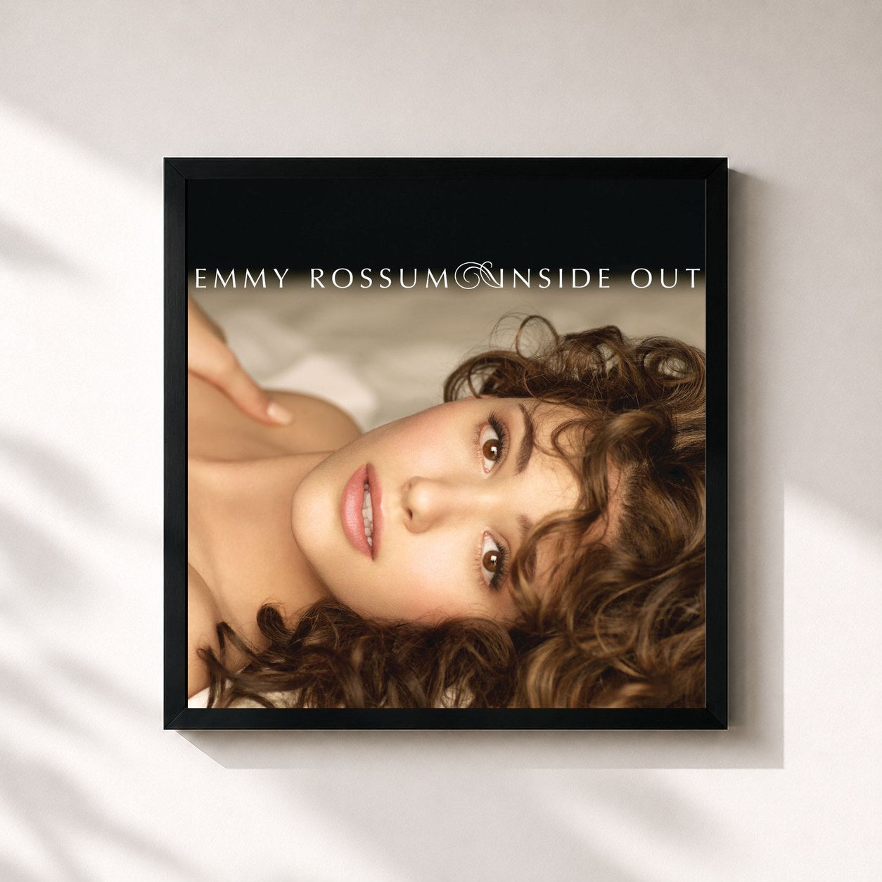 #noir Tableau carré de l'album Inside Out de Emmy Rossum, cadre noir 32x32 cm
