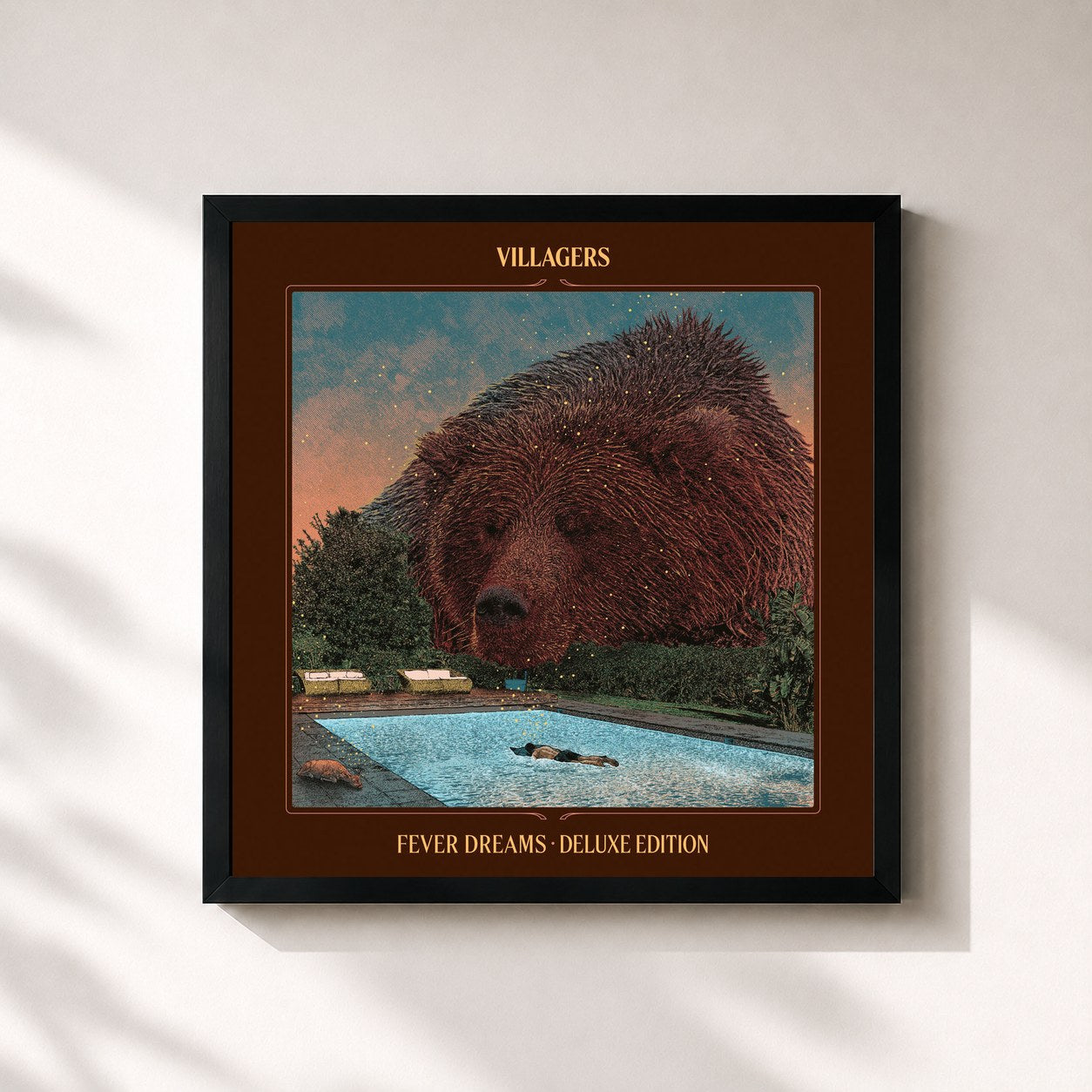 #noir Tableau carré de l'album Fever Dreams (Deluxe Edition) de Villagers, cadre noir 32x32 cm