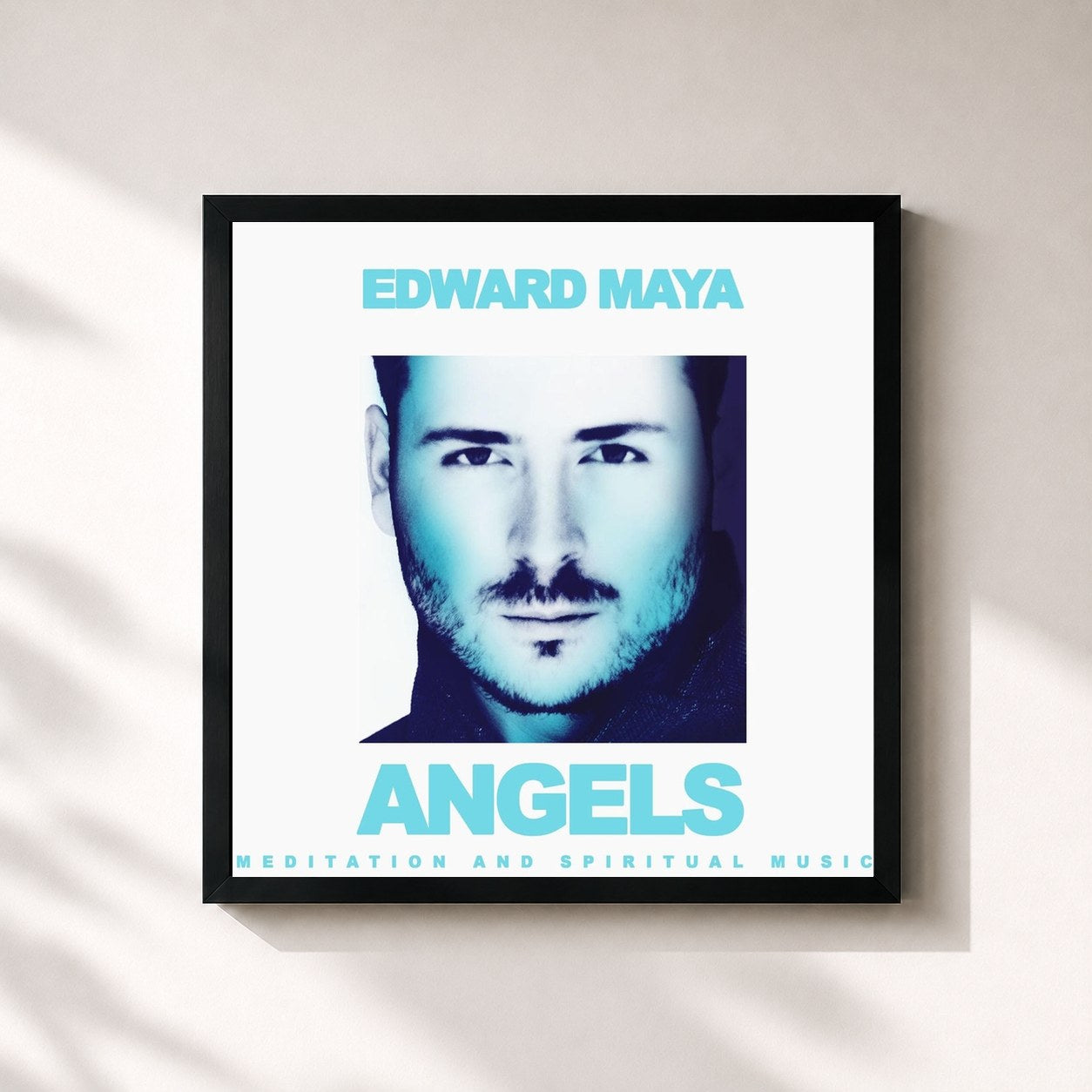 #noir Tableau carré de l'album Angels de Edward Maya, cadre noir 32x32 cm