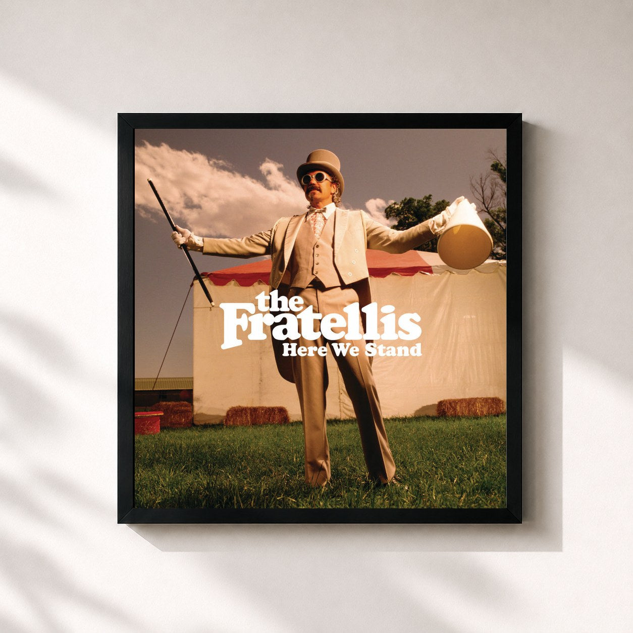 #noir Tableau carré de l'album Here We Stand de The Fratellis, cadre noir 32x32 cm