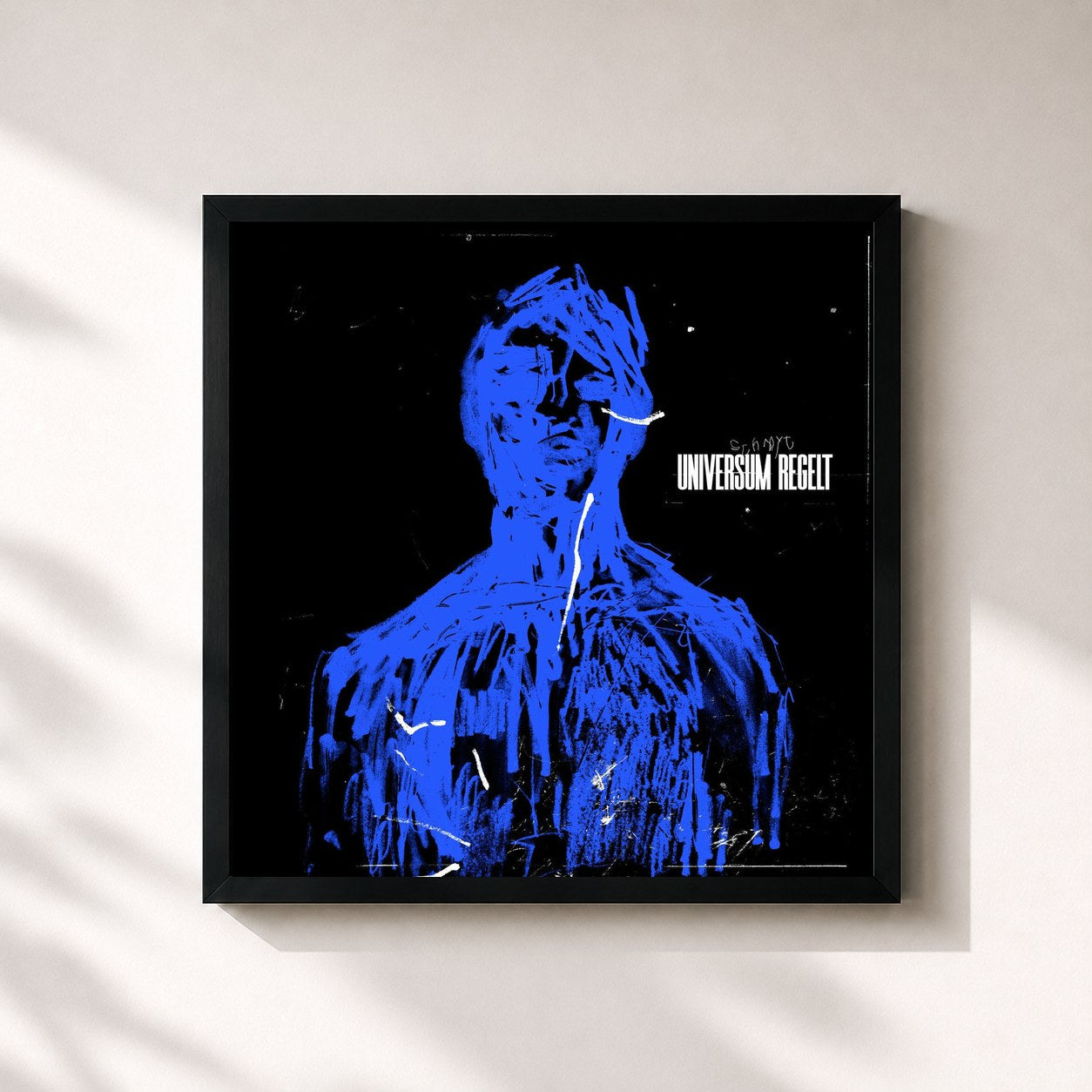 #noir Tableau carré de l'album Universum regelt de schmyt, cadre noir 32x32 cm