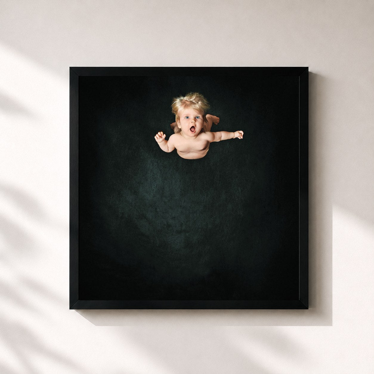 #noir Tableau carré de l'album Man Machine Poem de The Tragically Hip, cadre noir 32x32 cm