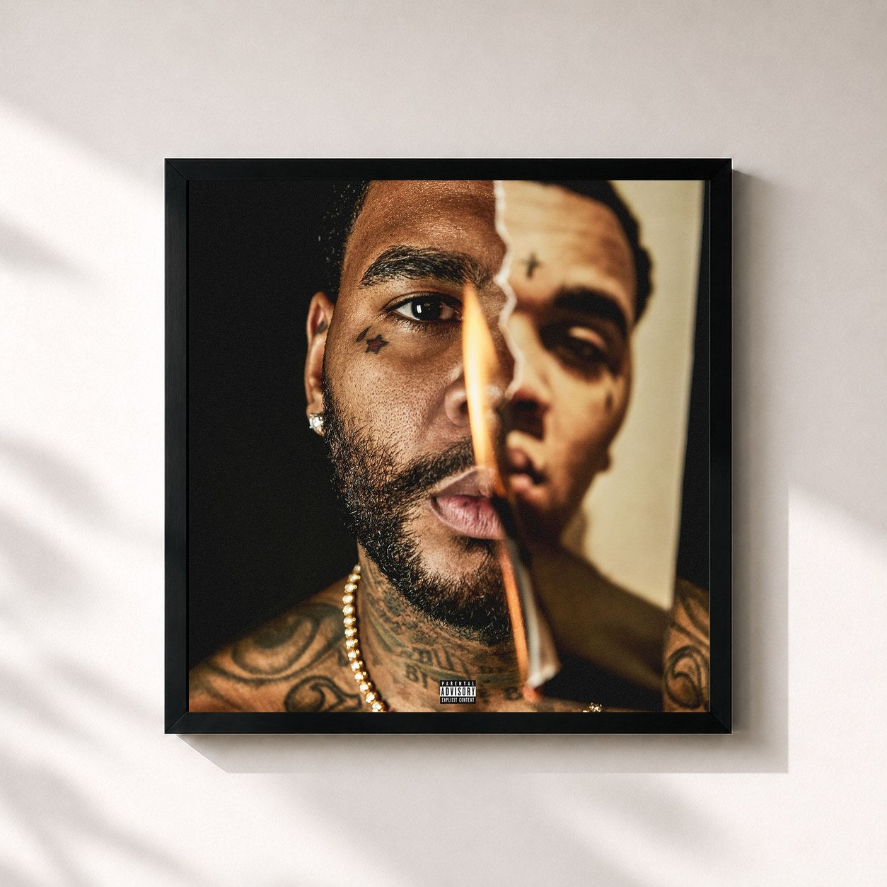 #noir Tableau carré de l'album I'm Him de Kevin Gates, cadre noir 32x32 cm