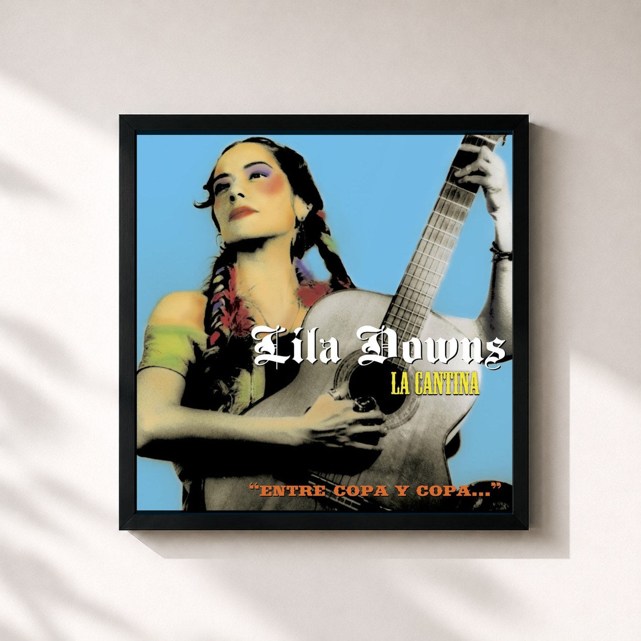 #noir Tableau carré de l'album La Cantina de Lila Downs, cadre noir 32x32 cm