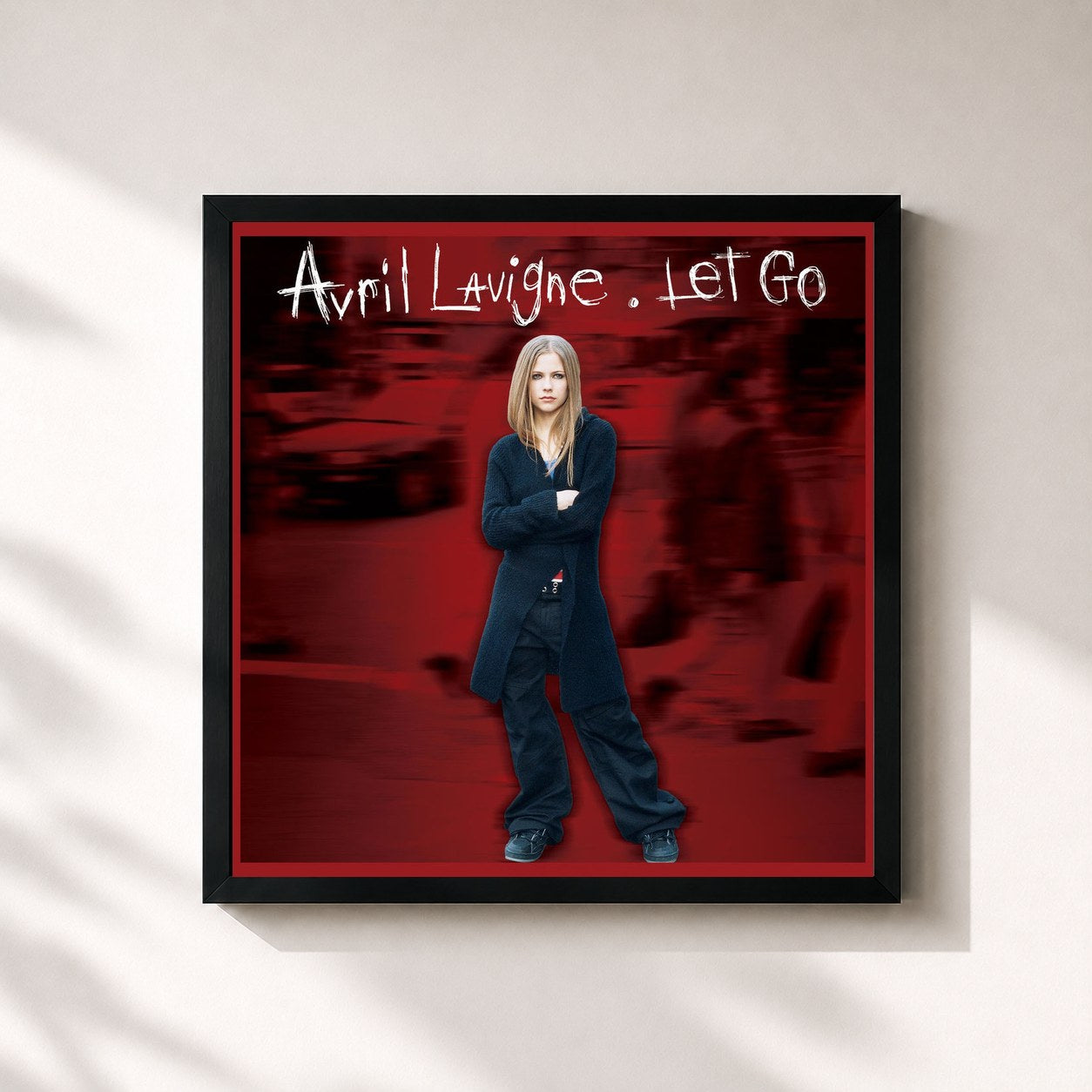 #noir Tableau carré de l'album Let Go (20th Anniversary Edition) de Avril Lavigne, cadre noir 32x32 cm