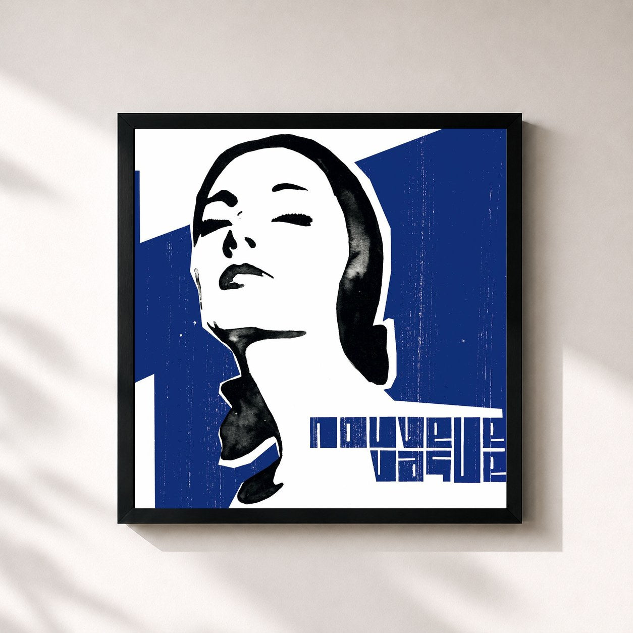 #noir Tableau carré de l'album Nouvelle vague de Nouvelle Vague, cadre noir 32x32 cm