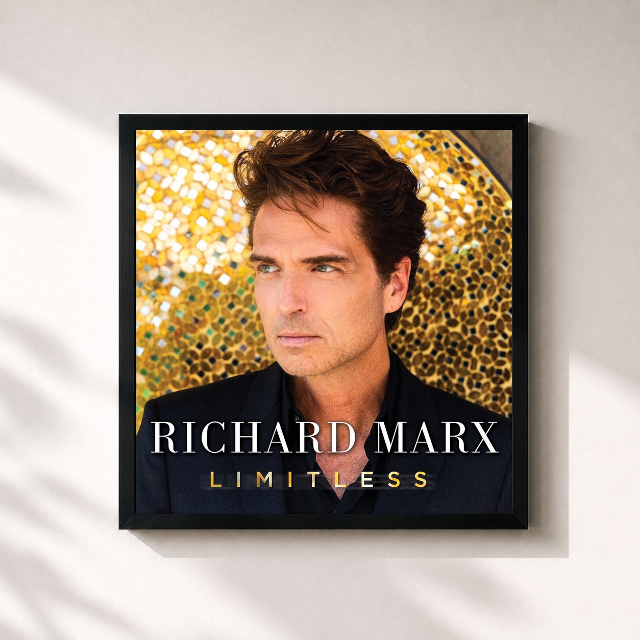 #noir Tableau carré de l'album LIMITLESS de Richard Marx, cadre noir 32x32 cm