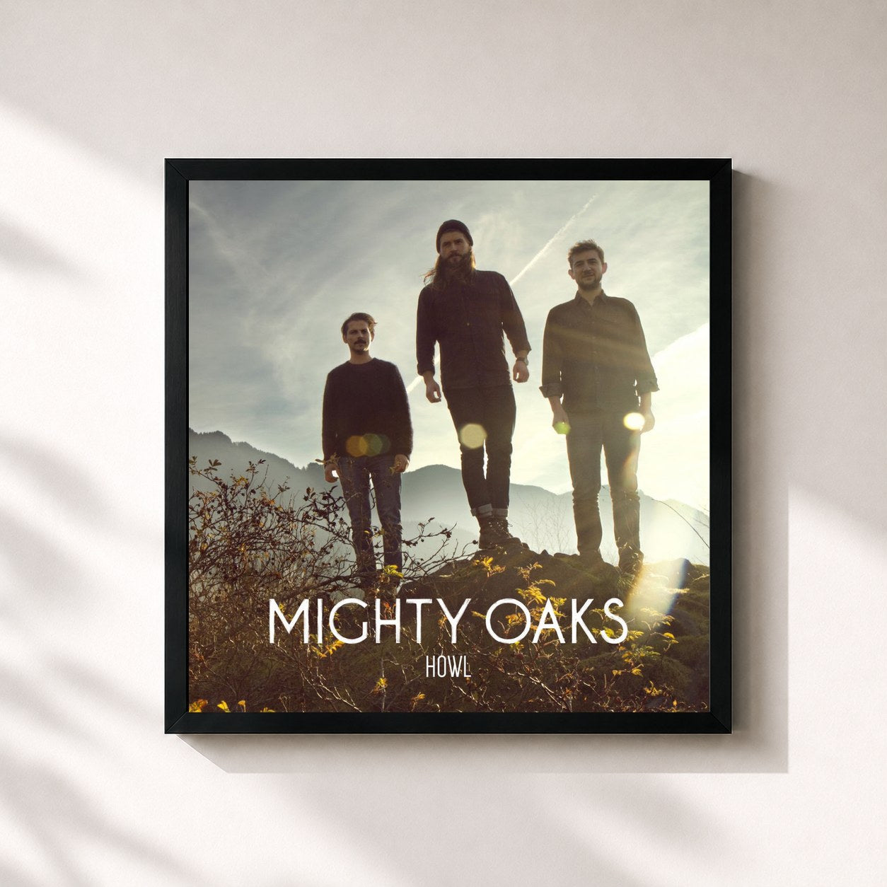 #noir Tableau carré de l'album Howl (Bonus Track Version) de Mighty Oaks, cadre noir 32x32 cm