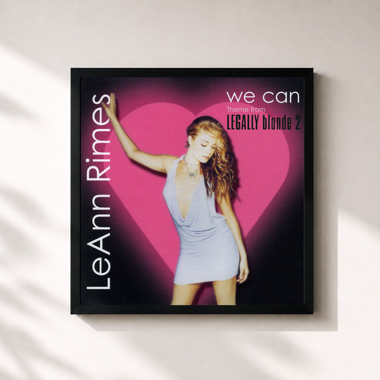 #noir Tableau carré de l'album We Can (Remixes) de LeAnn Rimes, cadre noir 32x32 cm