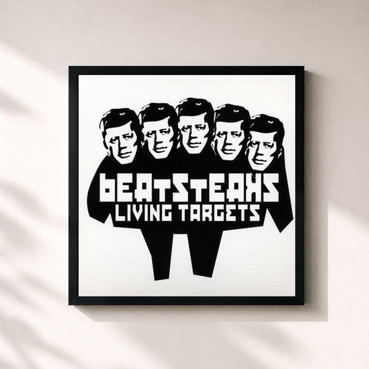 #noir Tableau carré de l'album Living Targets de Beatsteaks, cadre noir 32x32 cm