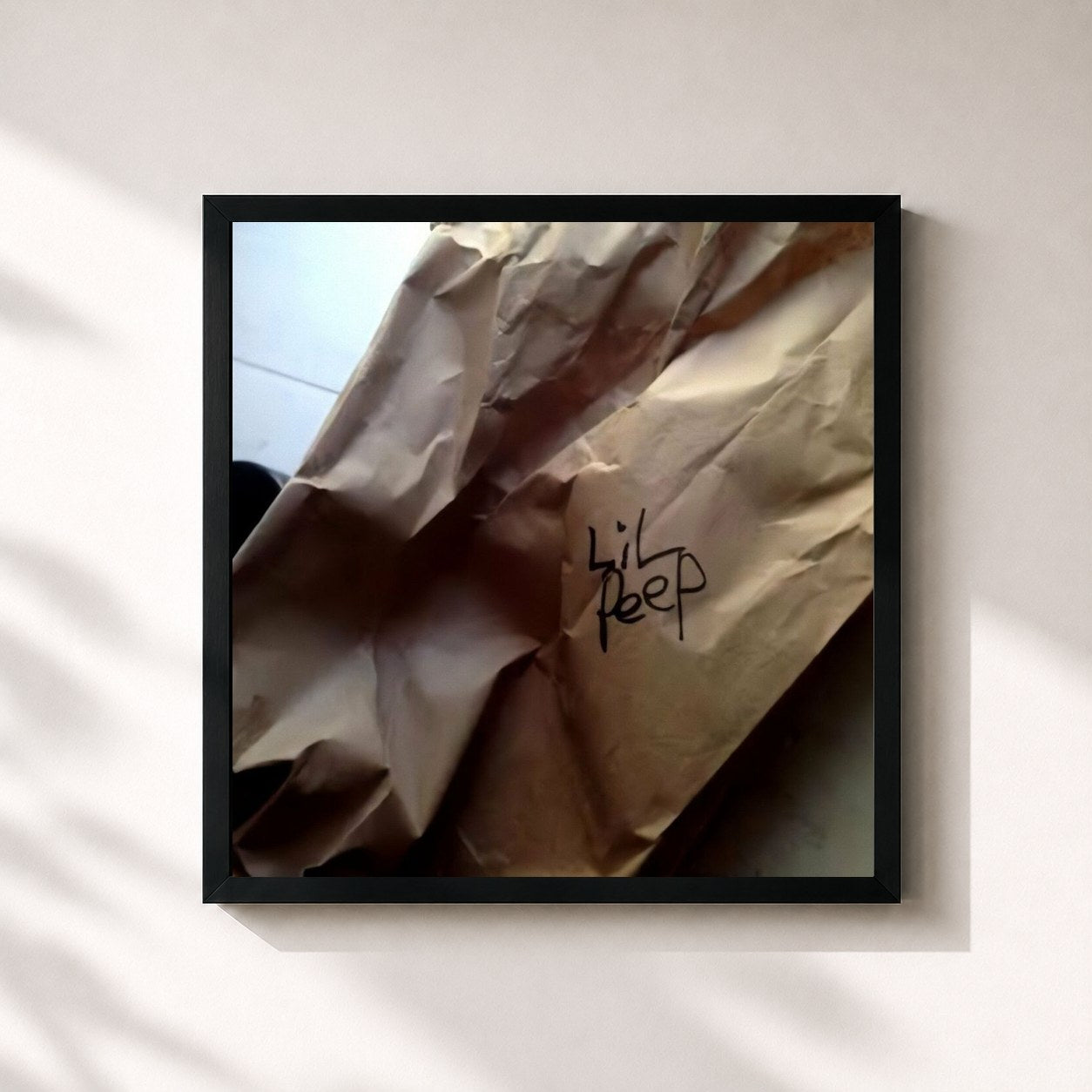 #noir Tableau carré de l'album feelz de Lil Peep, cadre noir 32x32 cm