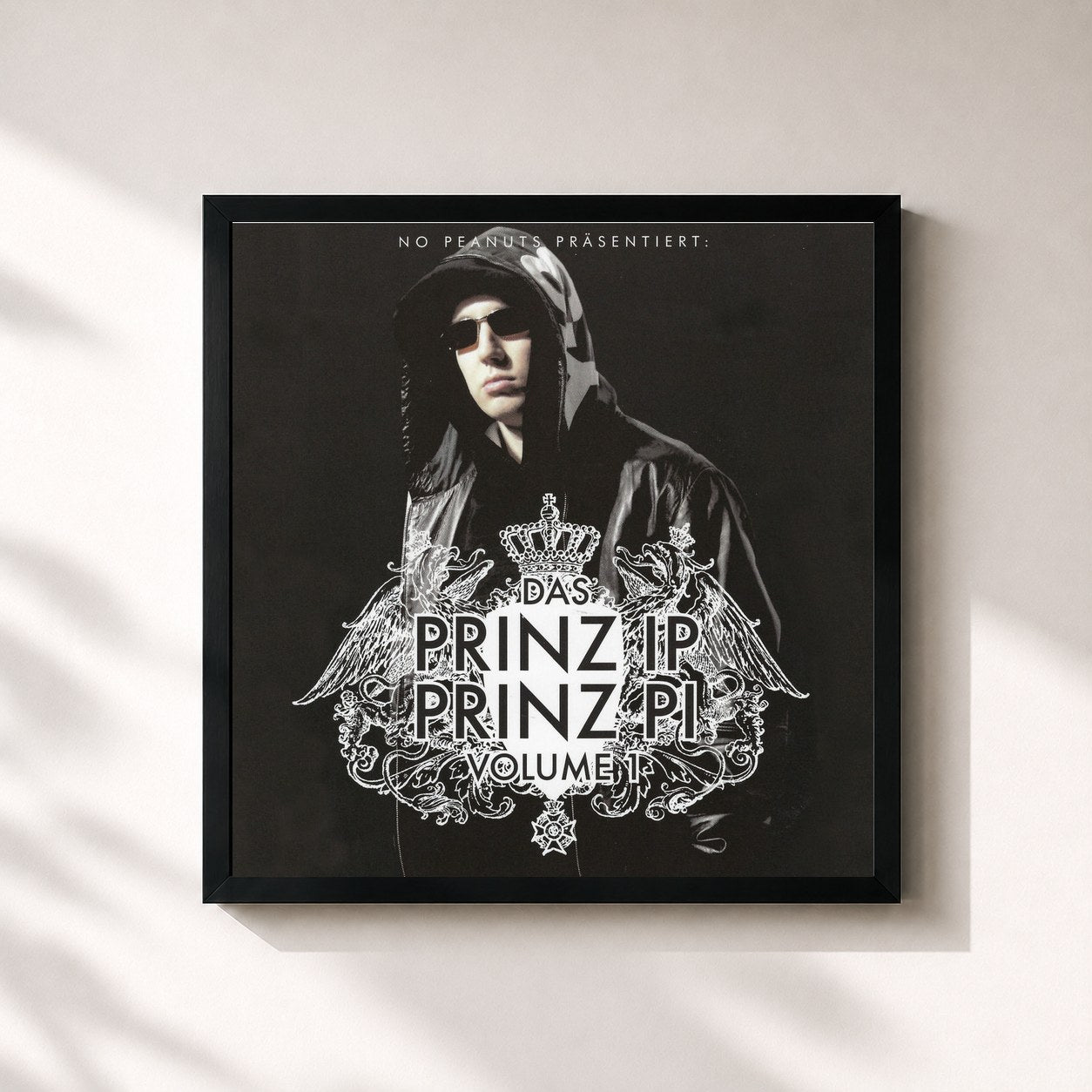#noir Tableau carré de l'album Das Prinz Ip - Prinz Pi - Vol. 1 de Prinz Pi, cadre noir 32x32 cm