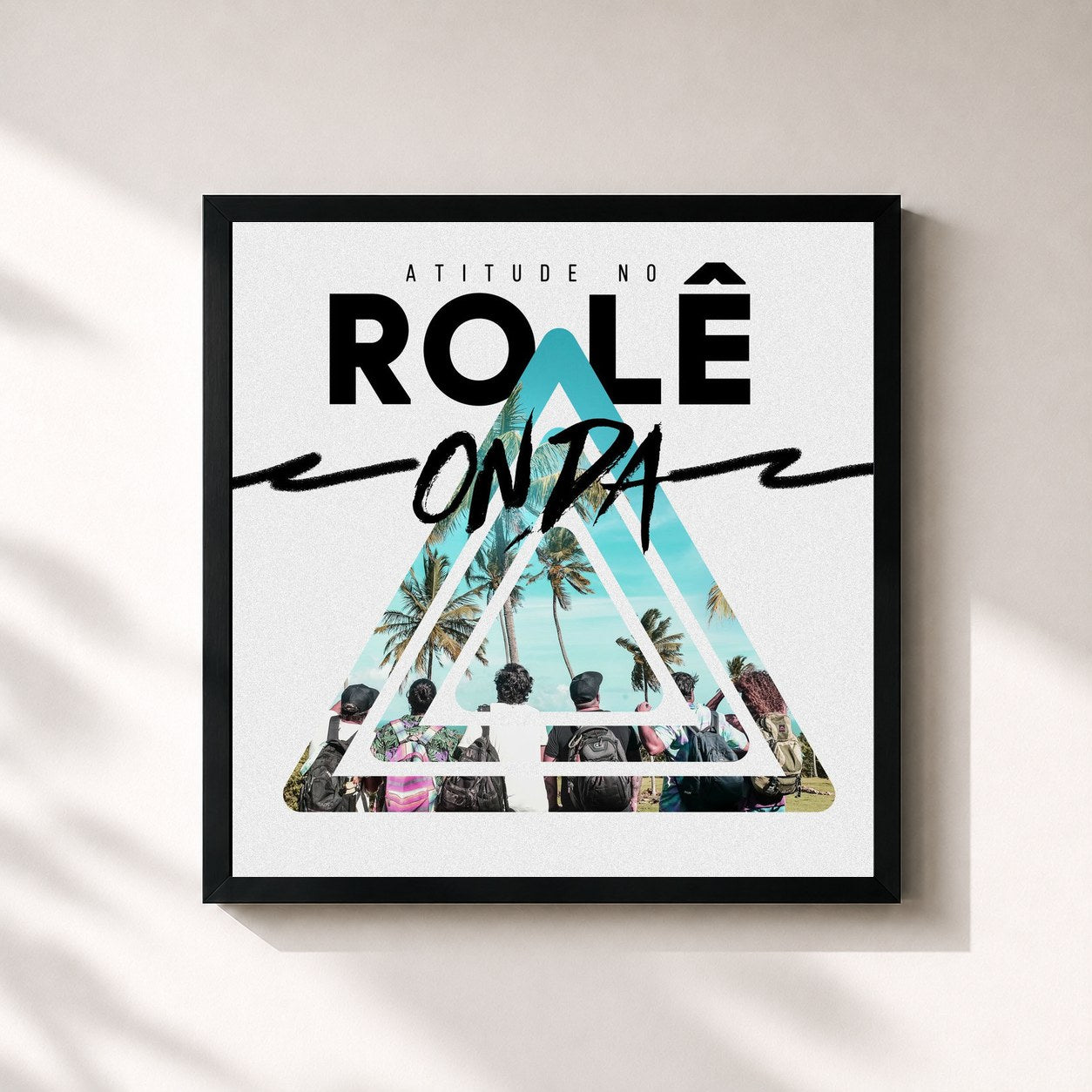 #noir Tableau carré de l'album Atitude No Rolê - Onda de Atitude 67, cadre noir 32x32 cm