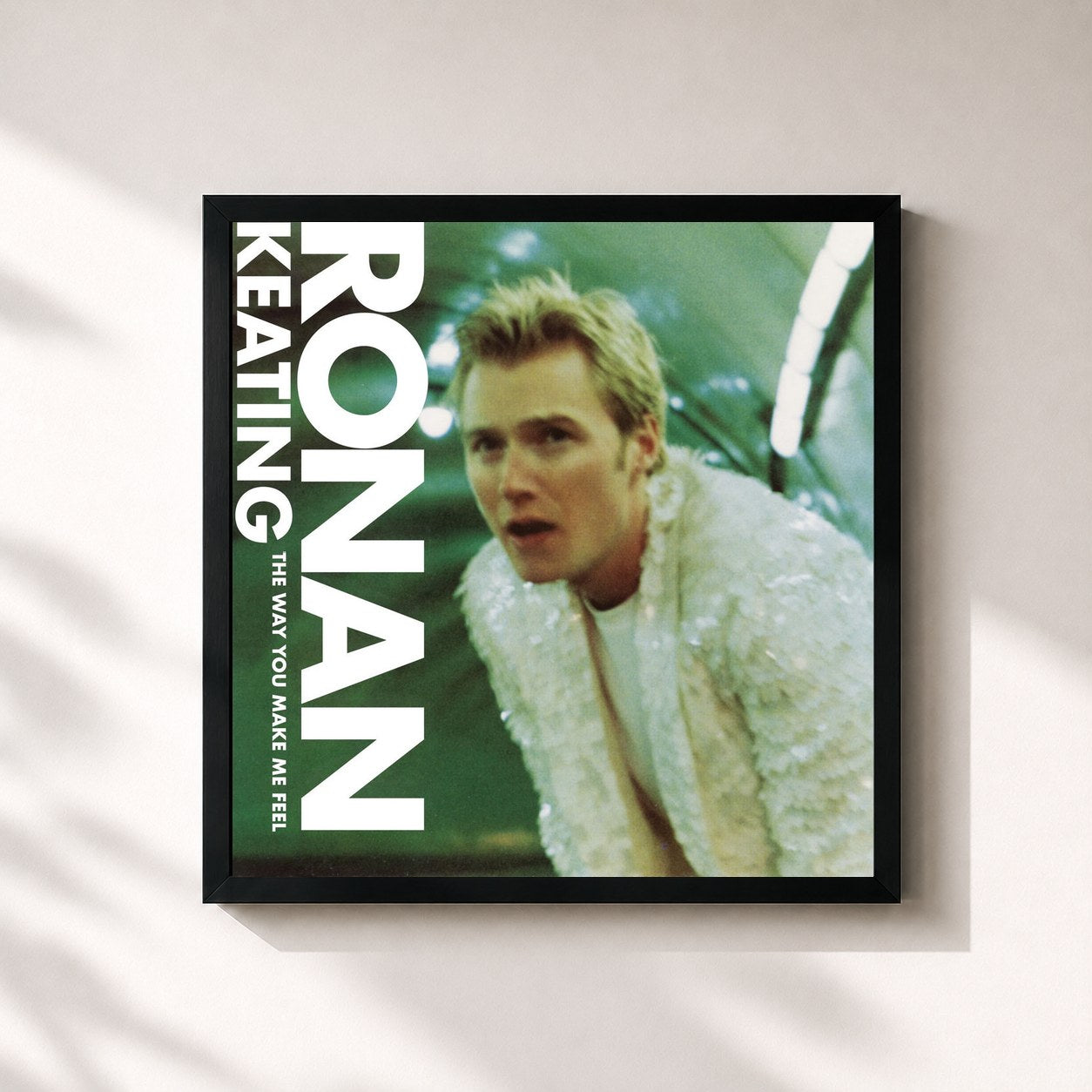 #noir Tableau carré de l'album The Way You Make Me Feel de Ronan Keating, cadre noir 32x32 cm