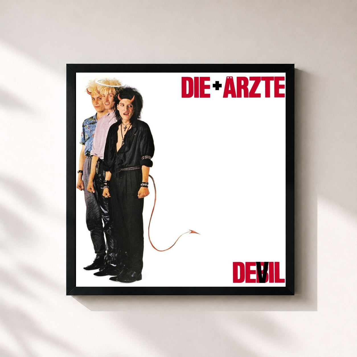 #noir Tableau carré de l'album Devil (Debil Re-Release) de Die Ärzte, cadre noir 32x32 cm