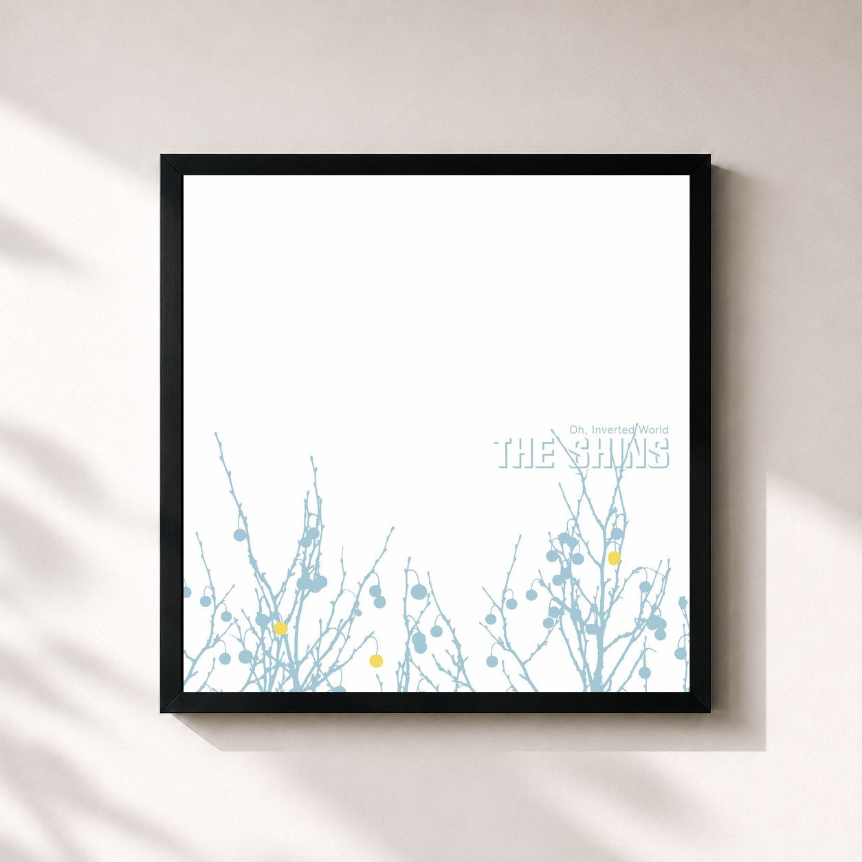 #noir Tableau carré de l'album Oh, Inverted World (20th Anniversary Remaster) de The Shins, cadre noir 32x32 cm