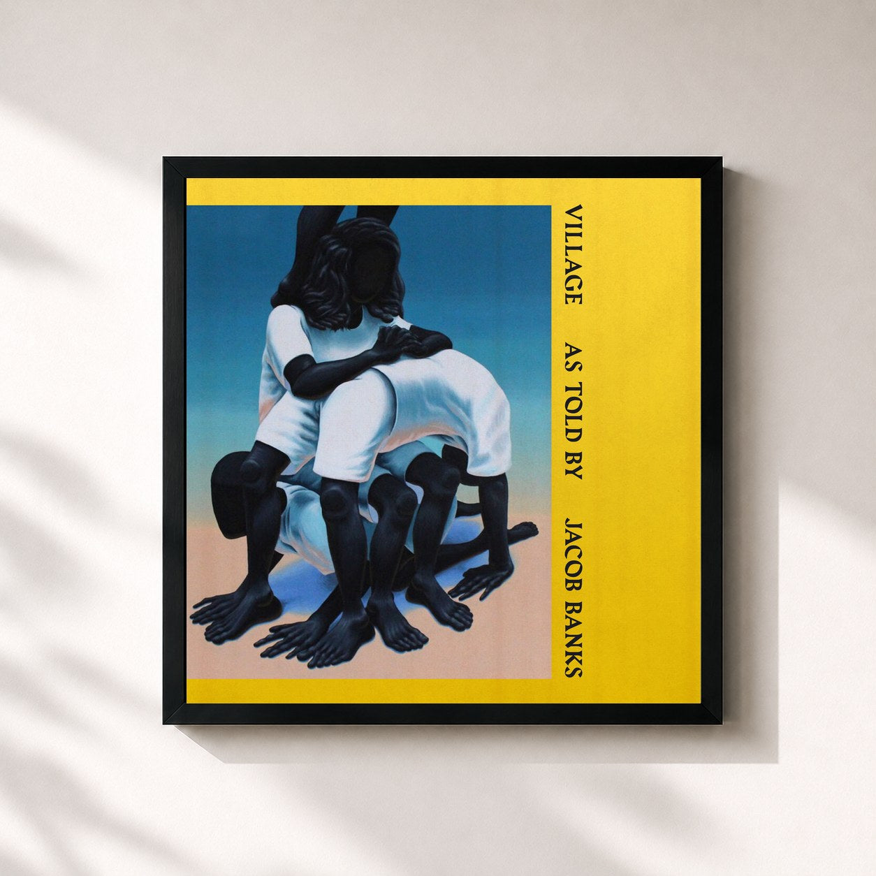 #noir Tableau carré de l'album Village de Jacob Banks, cadre noir 32x32 cm