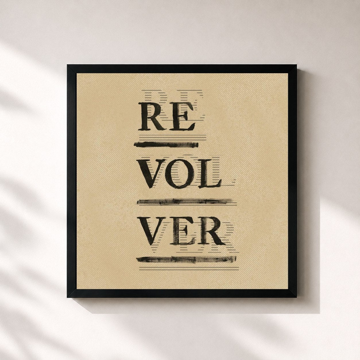 #noir Tableau carré de l'album Parallel Lives de Revolver, cadre noir 32x32 cm