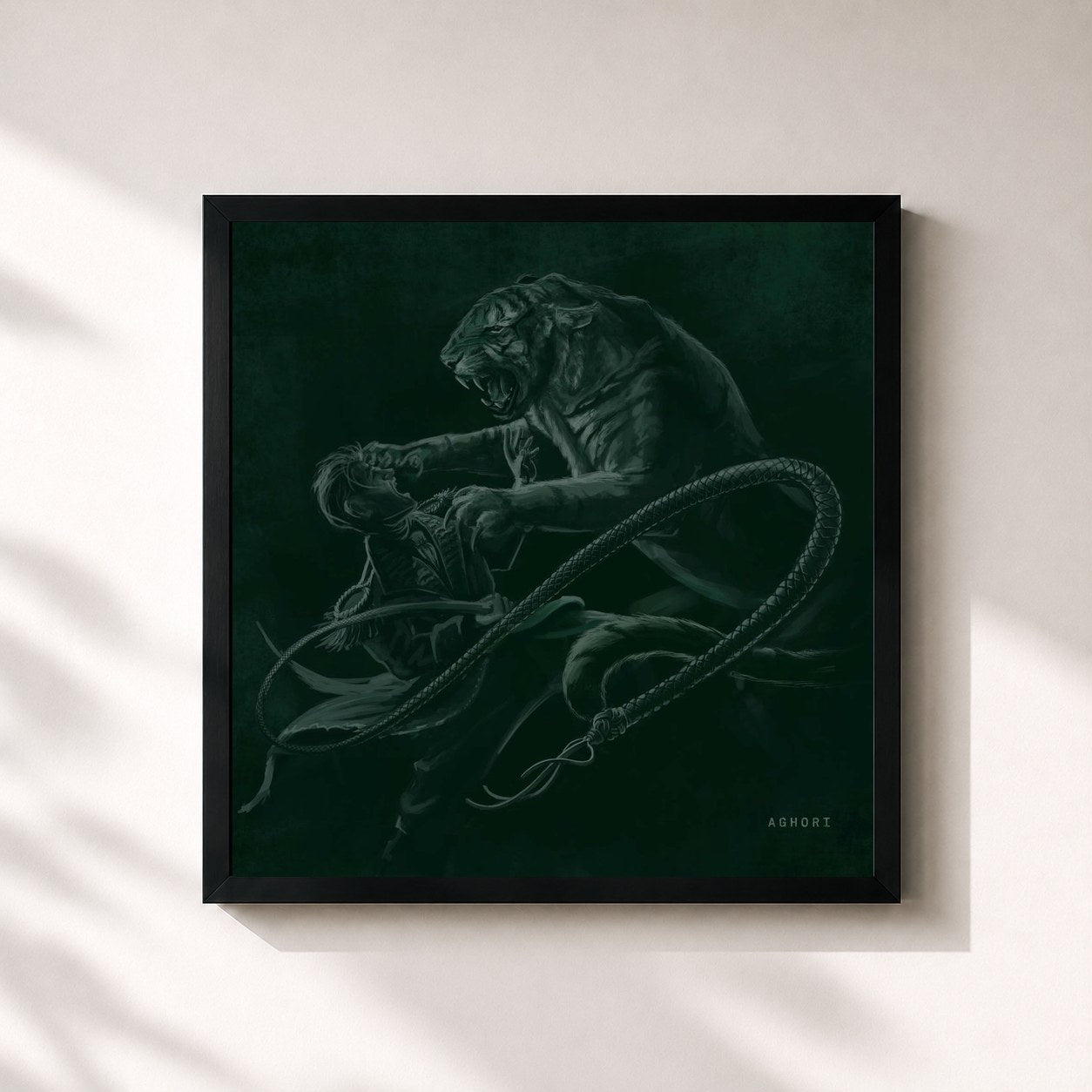 #noir Tableau carré de l'album AGHORI de Kool Savas, cadre noir 32x32 cm