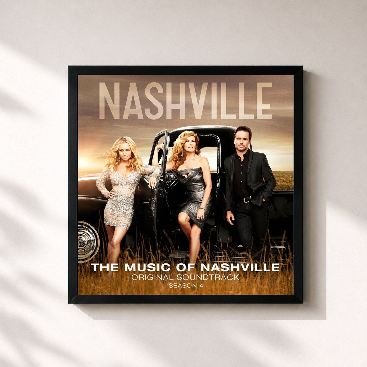 #noir Tableau carré de l'album The Music Of Nashville: Season 4 (Original Soundtrack) de Nashville Cast, cadre noir 32x32 cm