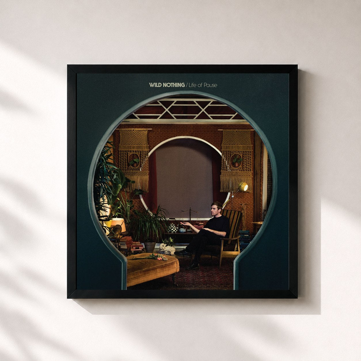 #noir Tableau carré de l'album Life of Pause de Wild Nothing, cadre noir 32x32 cm