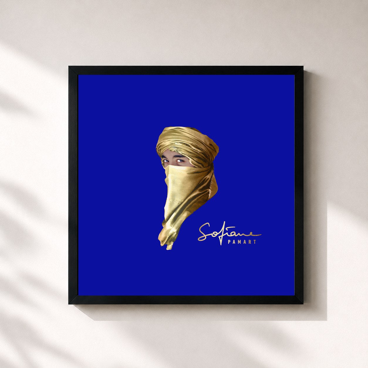 #noir Tableau carré de l'album PLANET GOLD de Sofiane Pamart, cadre noir 32x32 cm