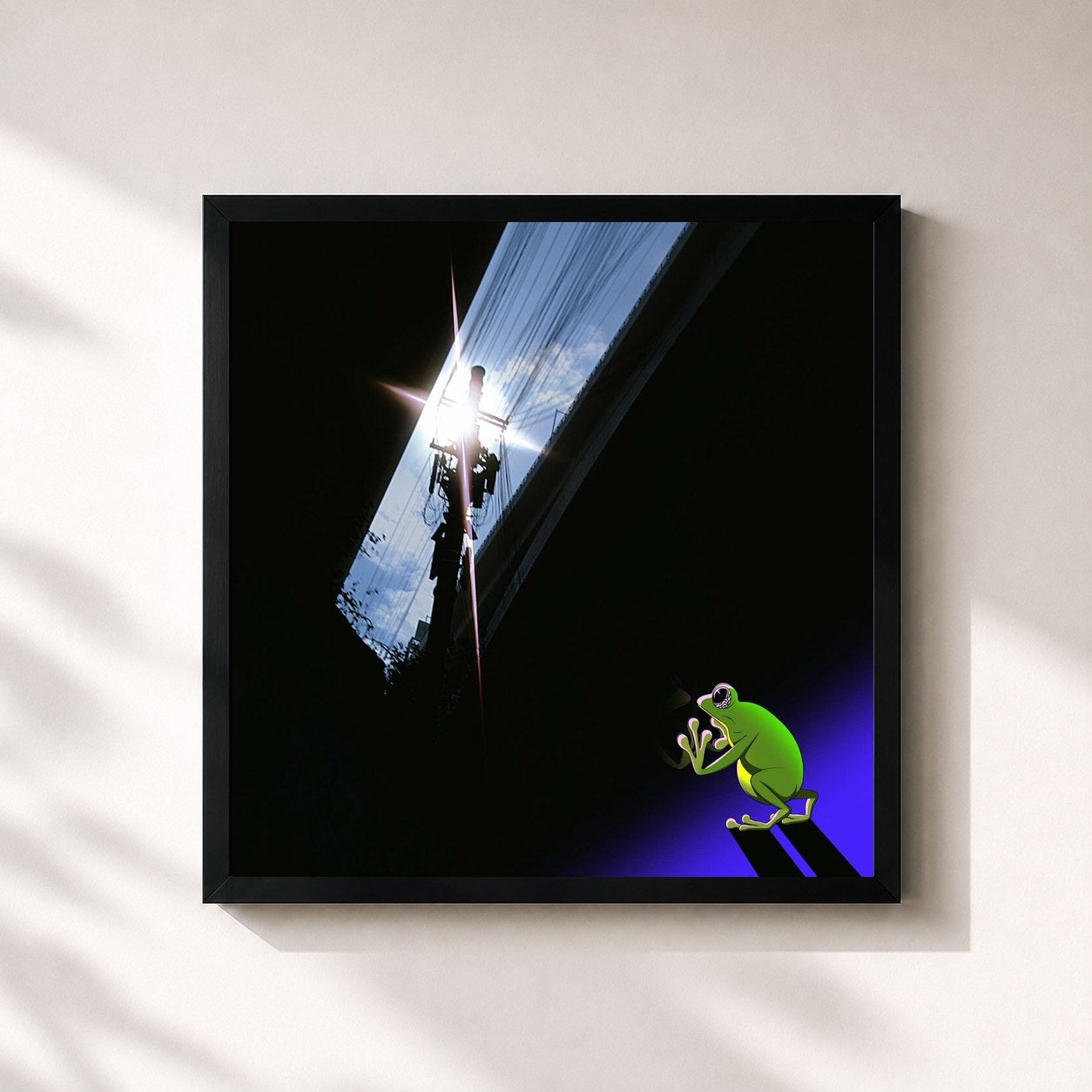 #noir Tableau carré de l'album Psykos de Yung Lean, cadre noir 32x32 cm