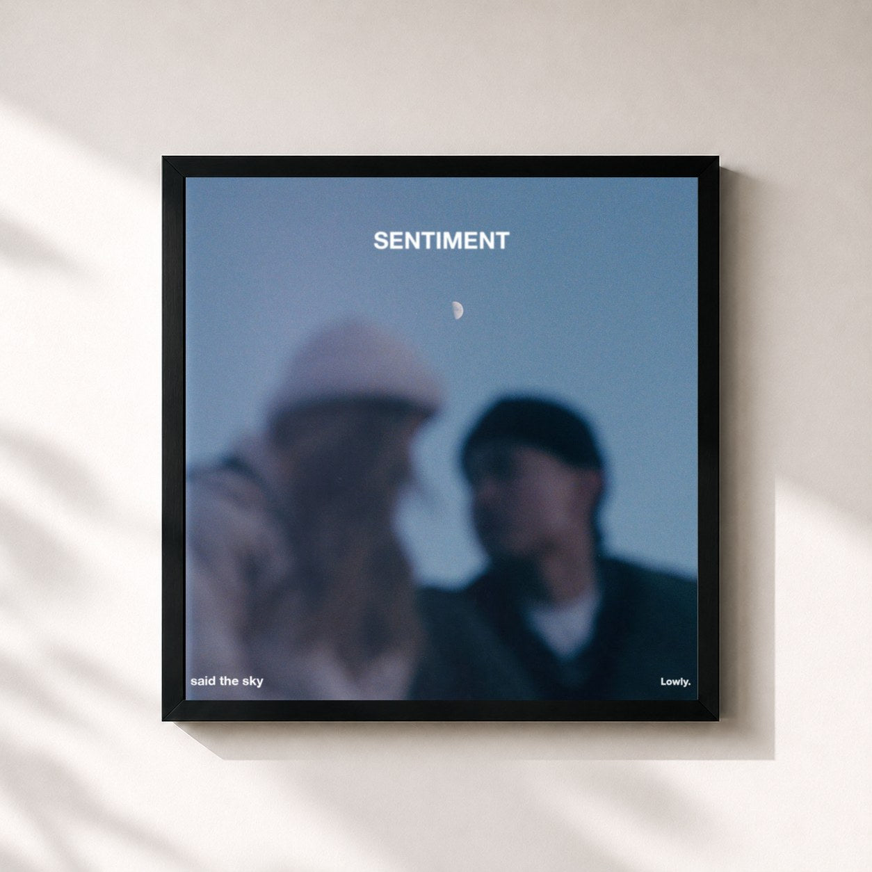 #noir Tableau carré de l'album Sentiment de Said The Sky, cadre noir 32x32 cm