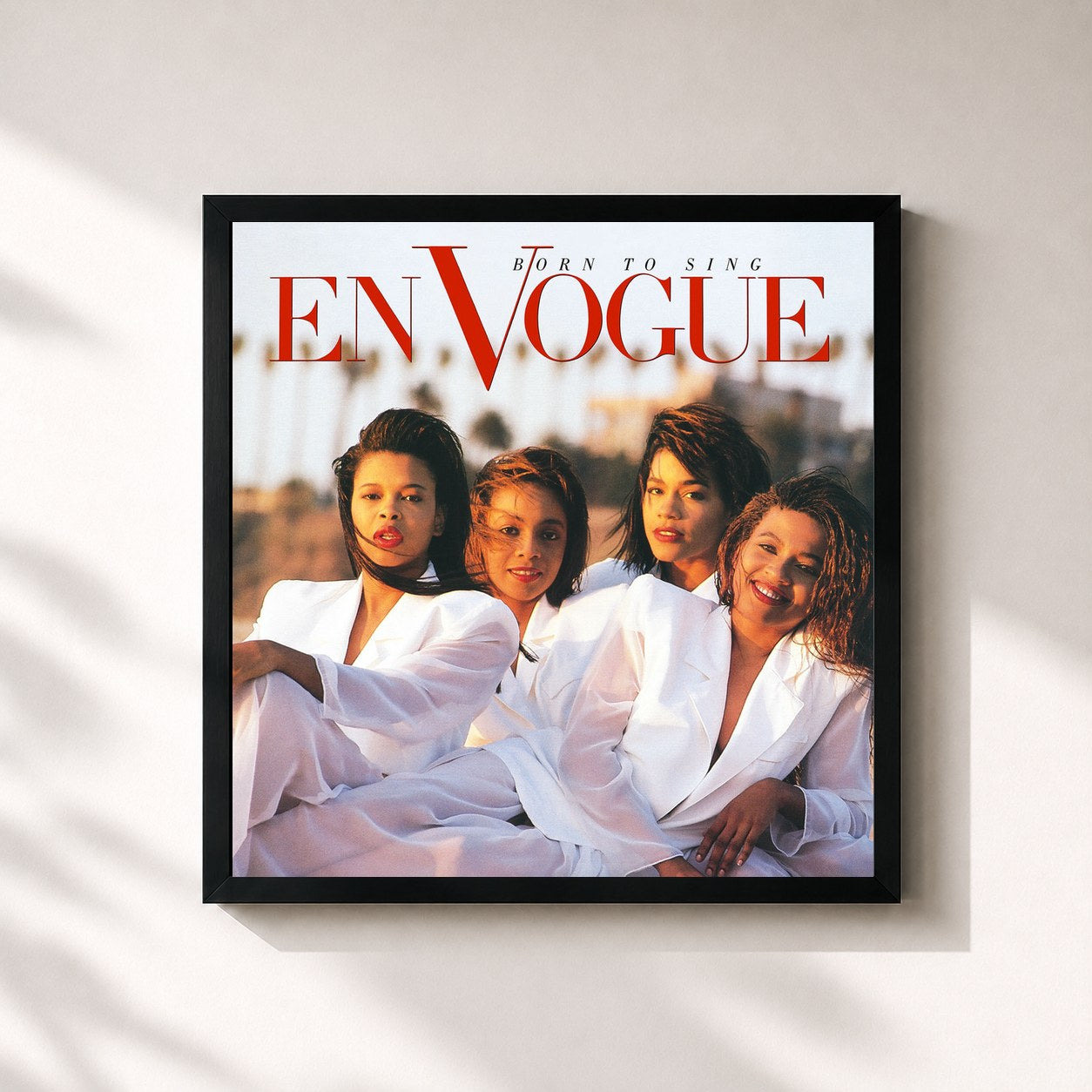 #noir Tableau carré de l'album Born to Sing (2020 Remaster) de En Vogue, cadre noir 32x32 cm