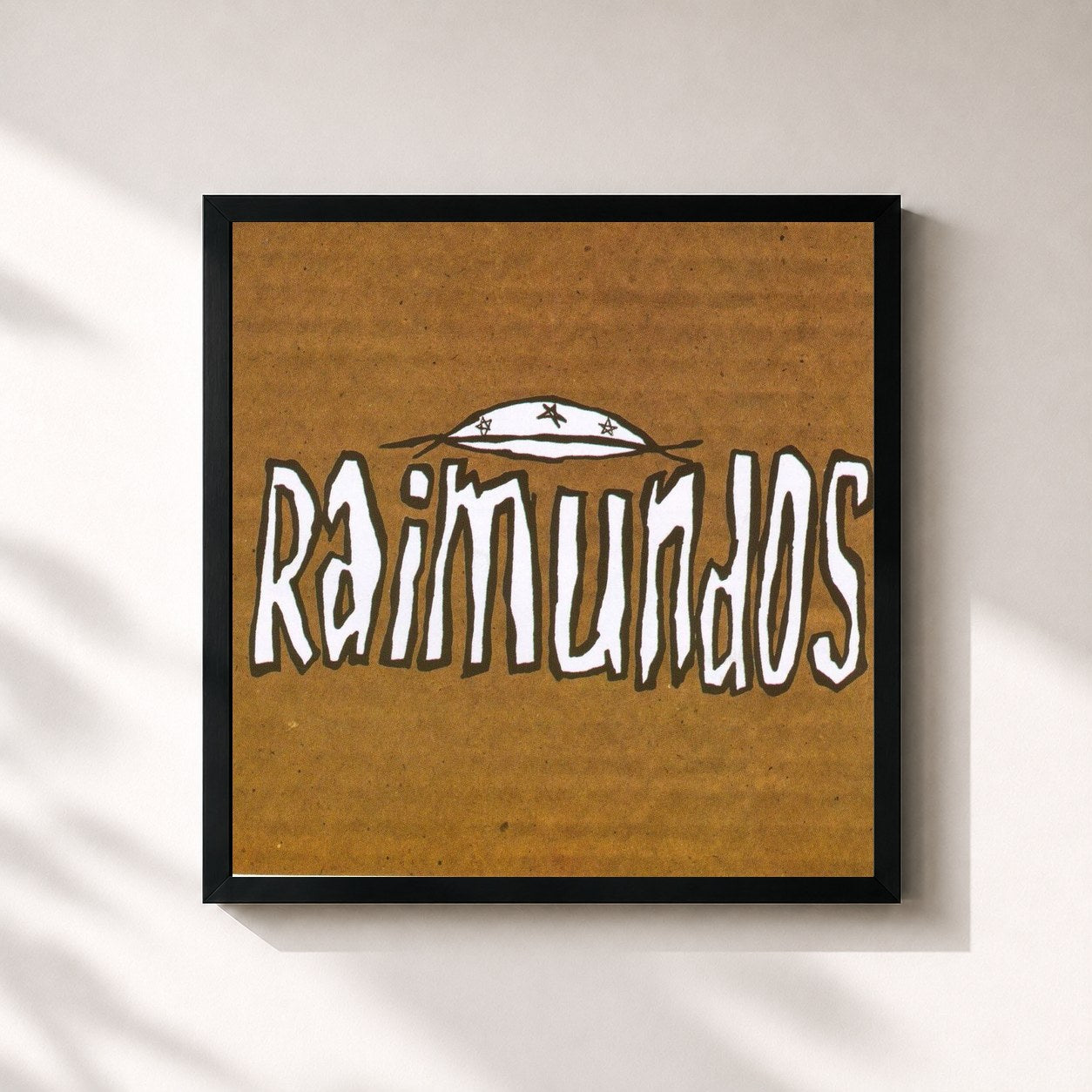 #noir Tableau carré de l'album Raimundos de Raimundos, cadre noir 32x32 cm