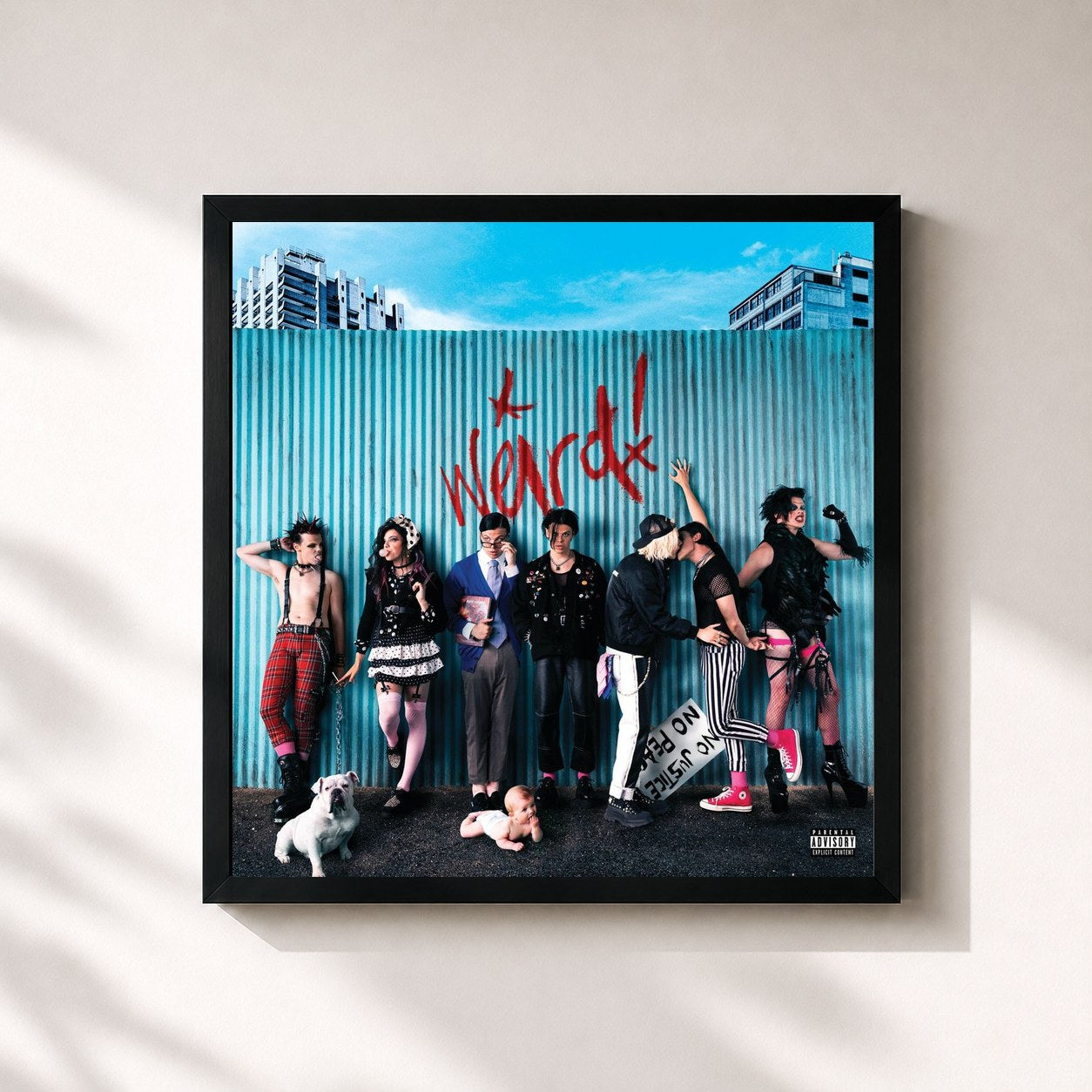 #noir Tableau carré de l'album weird! de YUNGBLUD, cadre noir 32x32 cm