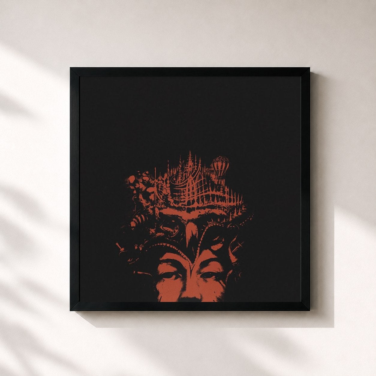 #noir Tableau carré de l'album HIVE de Sub Urban, cadre noir 32x32 cm