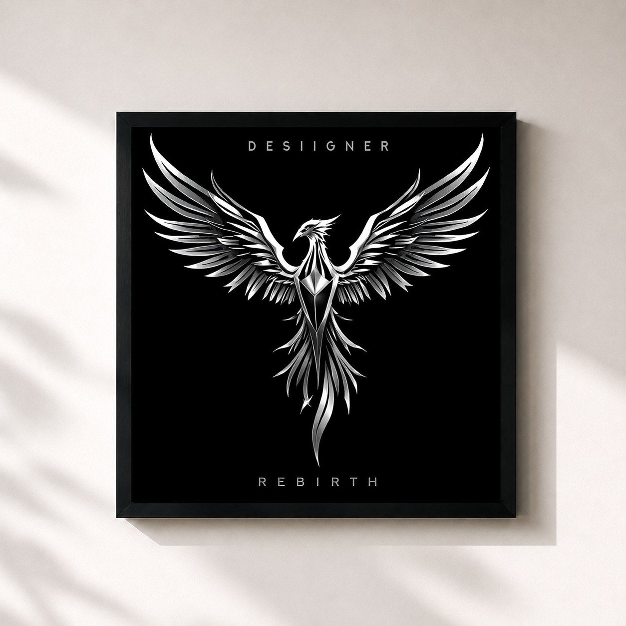#noir Tableau carré de l'album Rebirth de Desiigner, cadre noir 32x32 cm