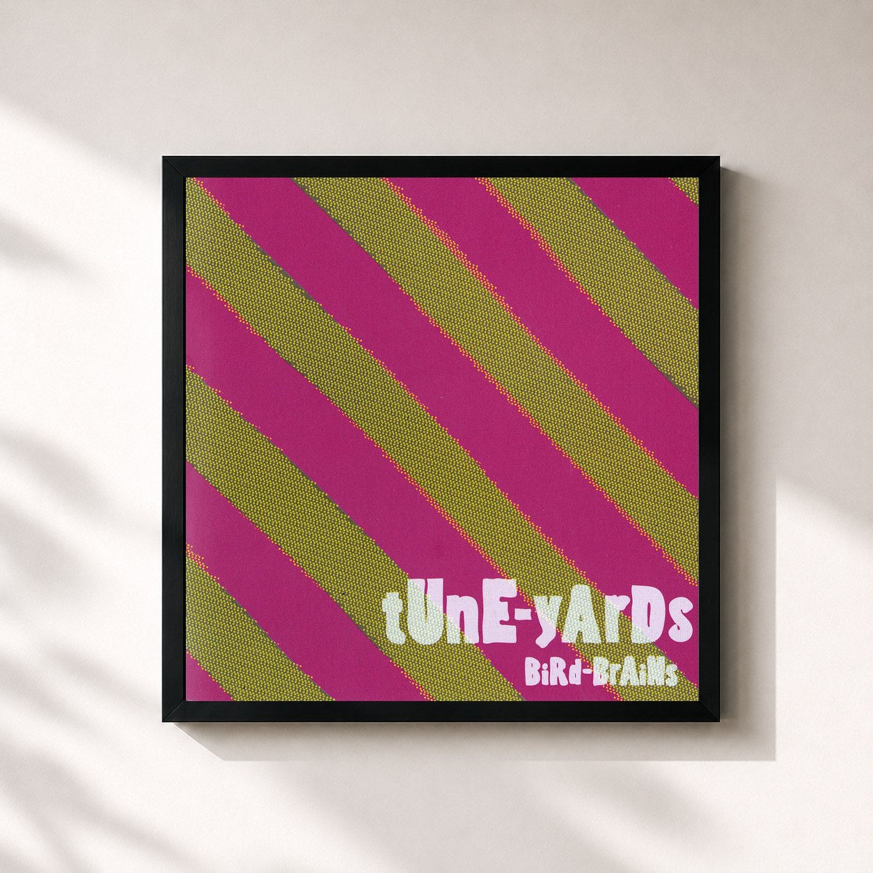 #noir Tableau carré de l'album Bird-Brains de Tune-Yards, cadre noir 32x32 cm