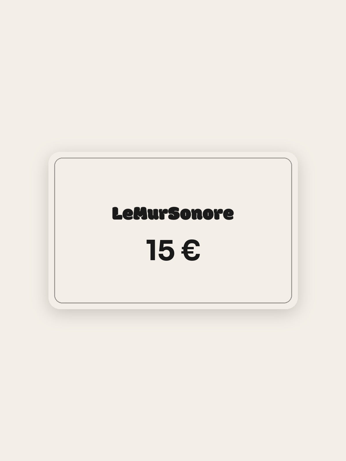 Carte cadeau Le Mur Sonore de 15 euros