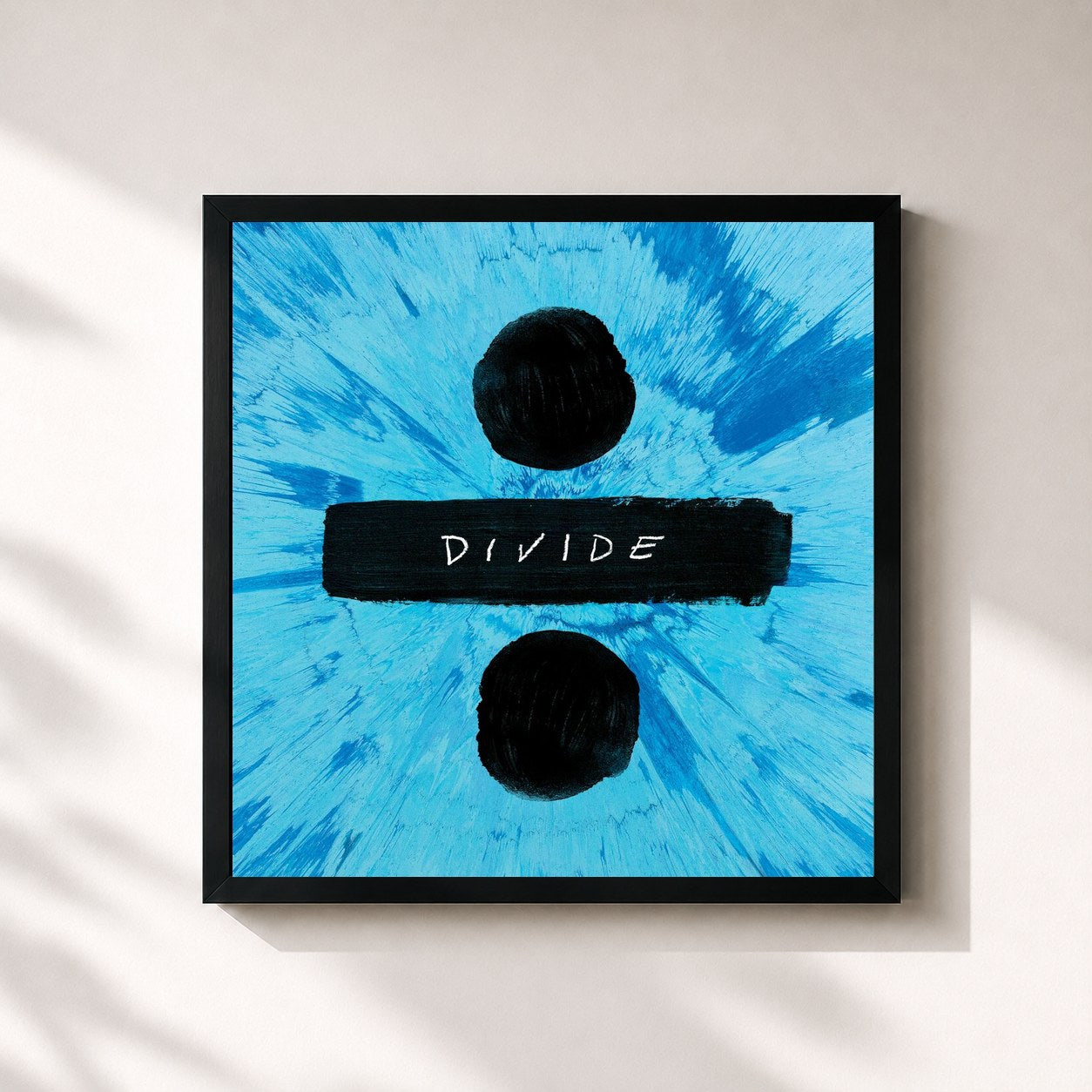 #noir Tableau carré de l'album ÷ (Deluxe) de Ed Sheeran, cadre noir 32x32 cm