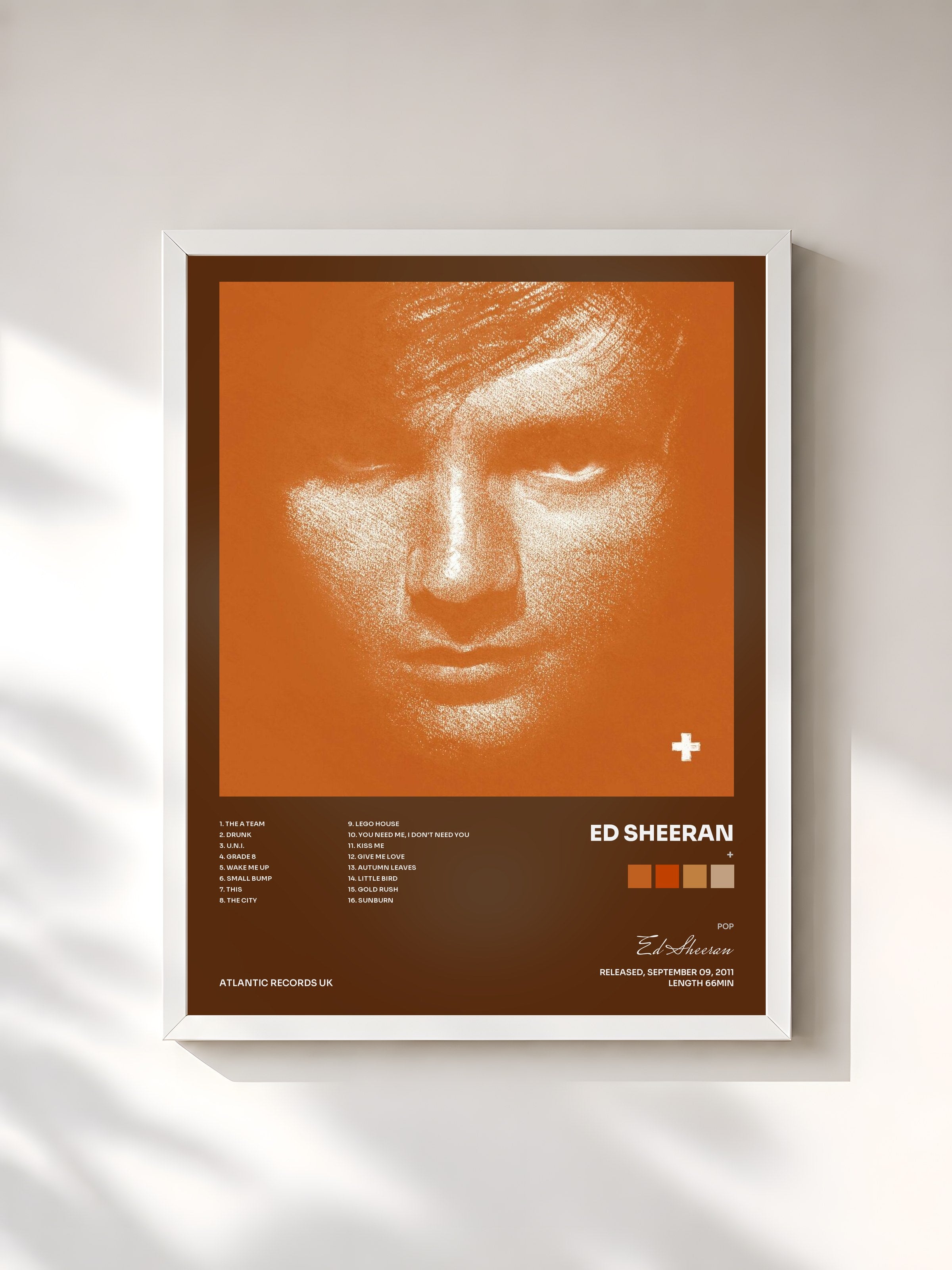 #blanc + von Ed Sheeran als gerahmter Kunstdruck, weißer Rahmen, gedruckt und gerahmt in Frankreich