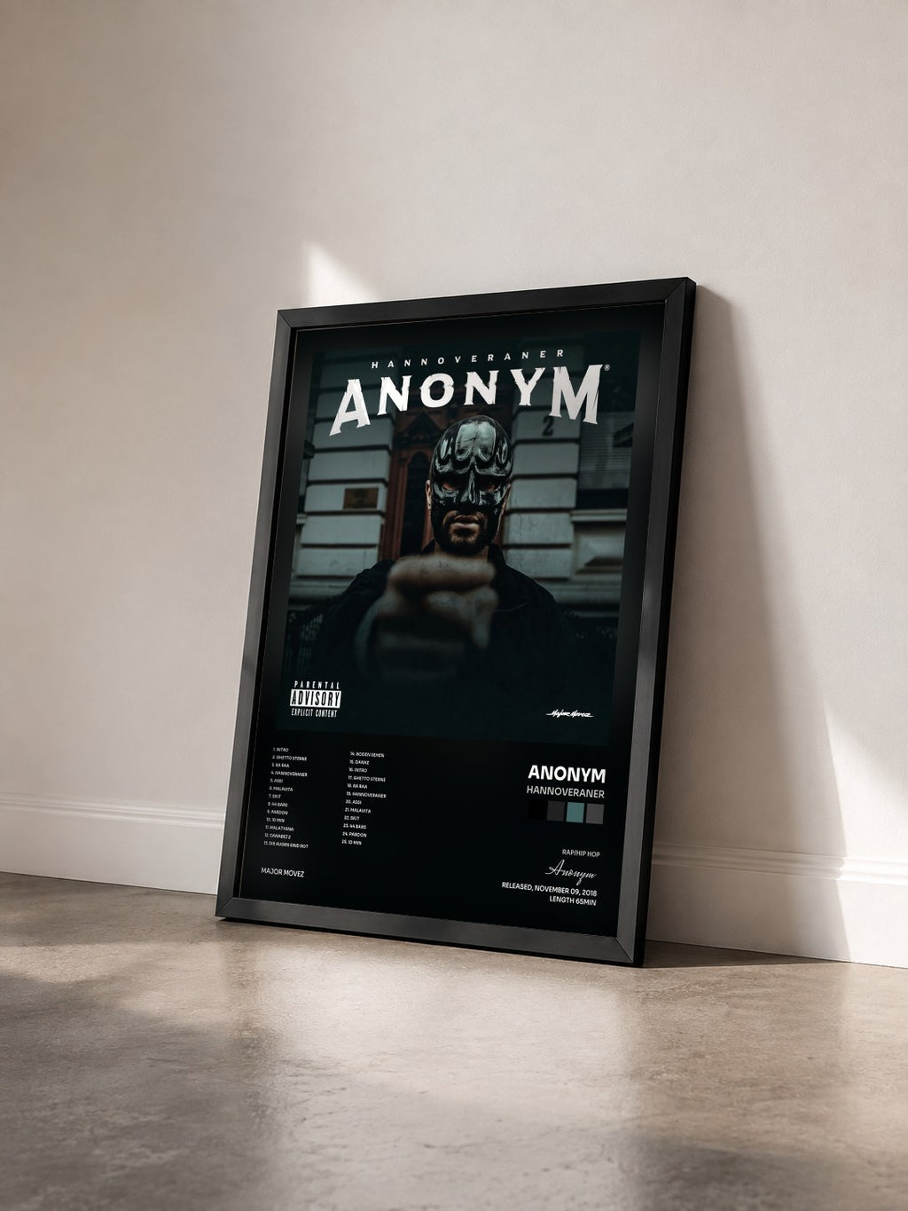 #noir Tableau de l'album Hannoveraner de Anonym vu de trois quarts, cadre noir