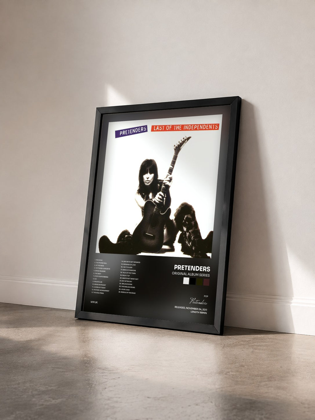 #noir Tableau de l'album Original Album Series de Pretenders vu de trois quarts, cadre noir