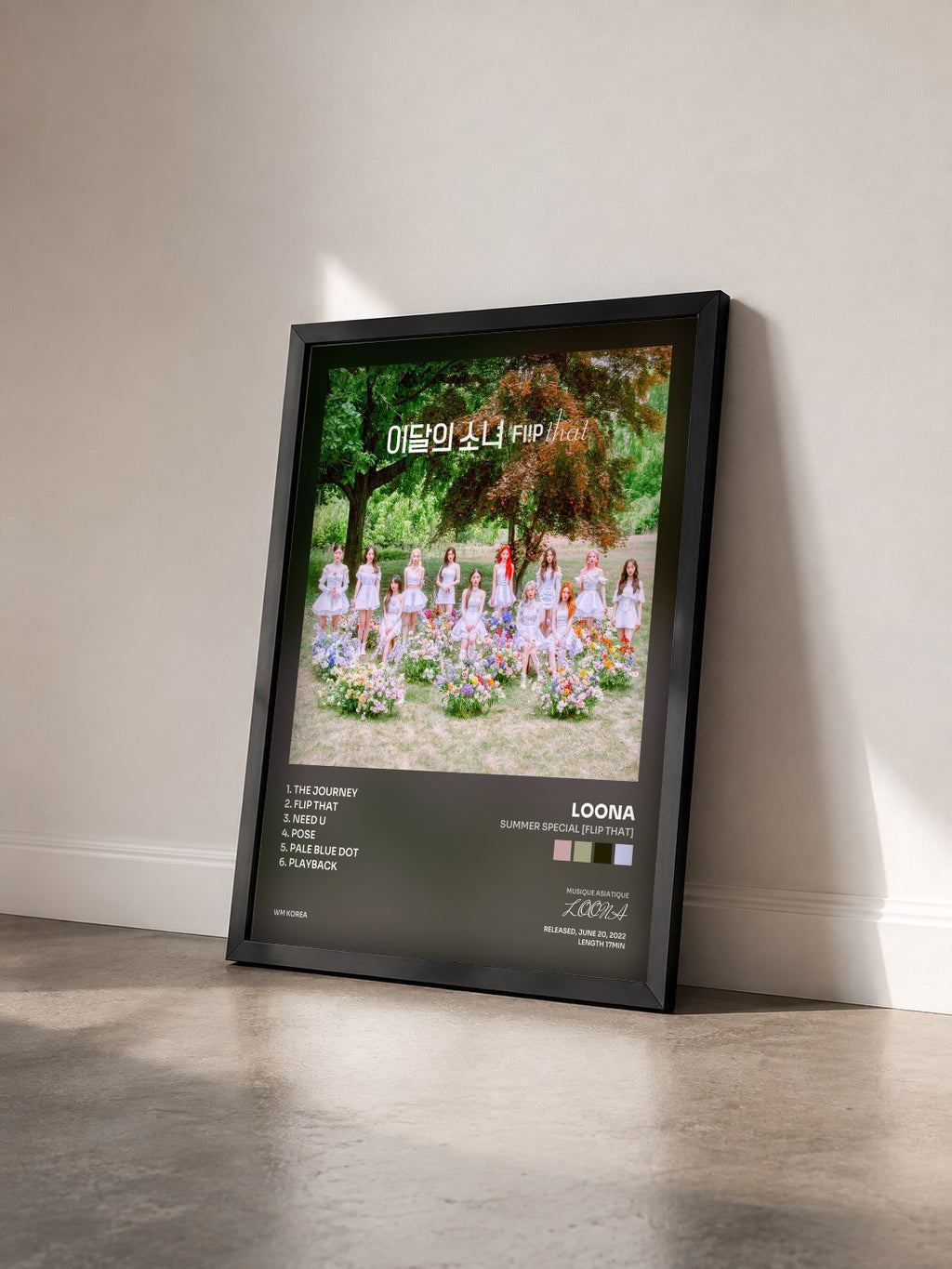 #noir Tableau de l'album Summer Special [Flip That] de LOONA vu de trois quarts, cadre noir