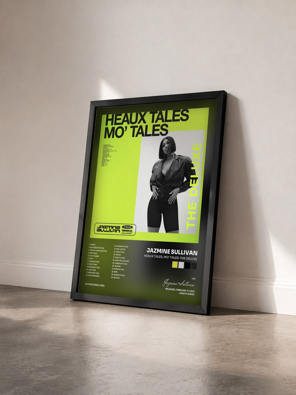 #noir Heaux Tales, Mo' Tales: The Deluxe von Jazmine Sullivan als gerahmter Kunstdruck von schräg gesehen, schwarzer Rahmen