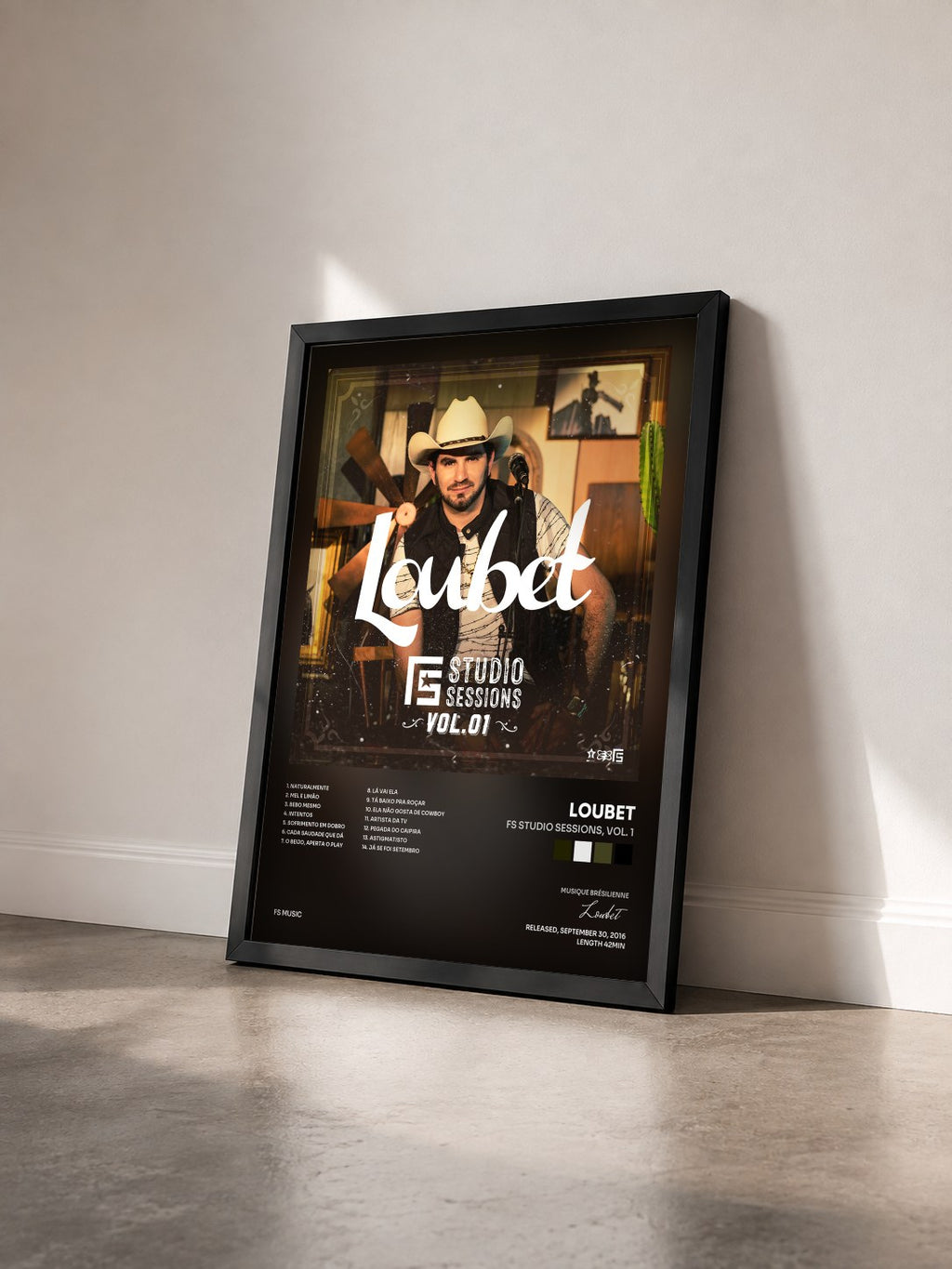 #noir Tableau de l'album Fs Studio Sessions, Vol. 1 de Loubet vu de trois quarts, cadre noir