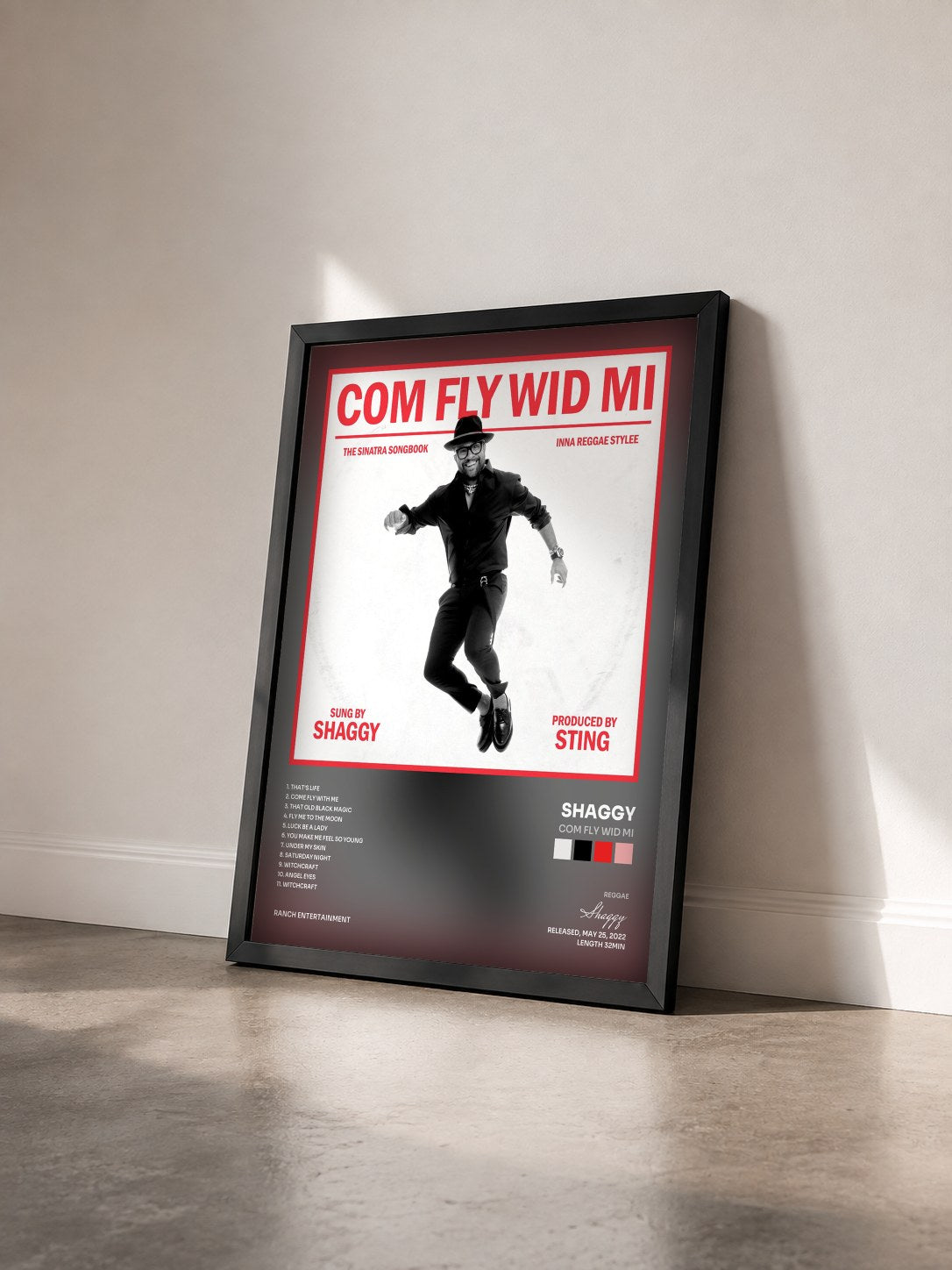 #noir Tableau de l'album Com Fly Wid Mi de Shaggy vu de trois quarts, cadre noir