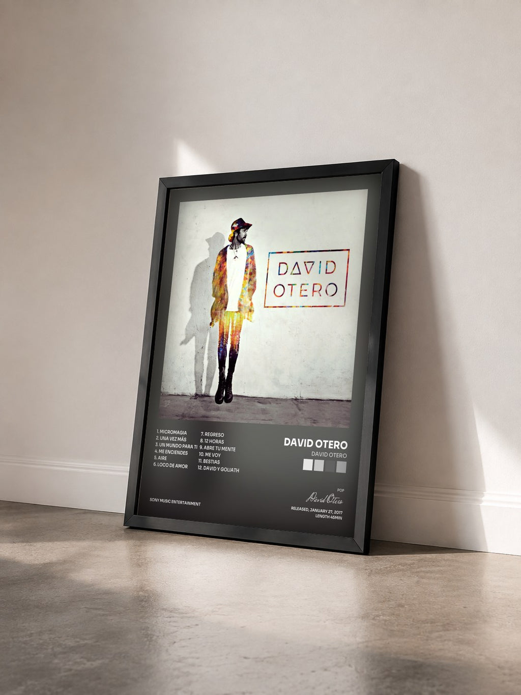#noir Tableau de l'album David Otero de David Otero vu de trois quarts, cadre noir